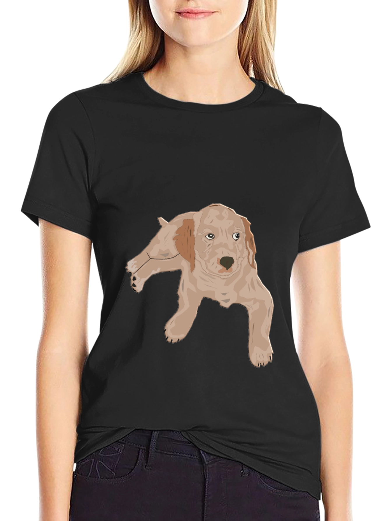 Dog Graphic Black T-Shirt - Unisex Casual Tee