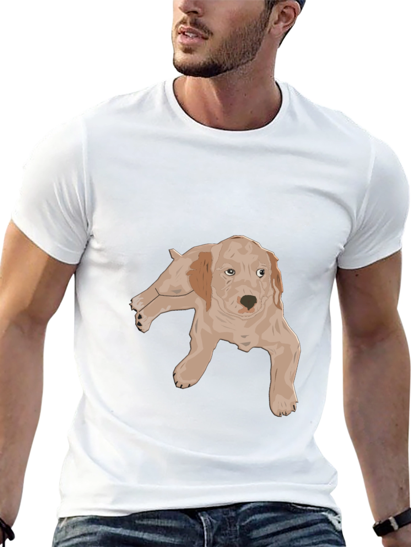 Dog Graphic Black T-Shirt - Unisex Casual Tee