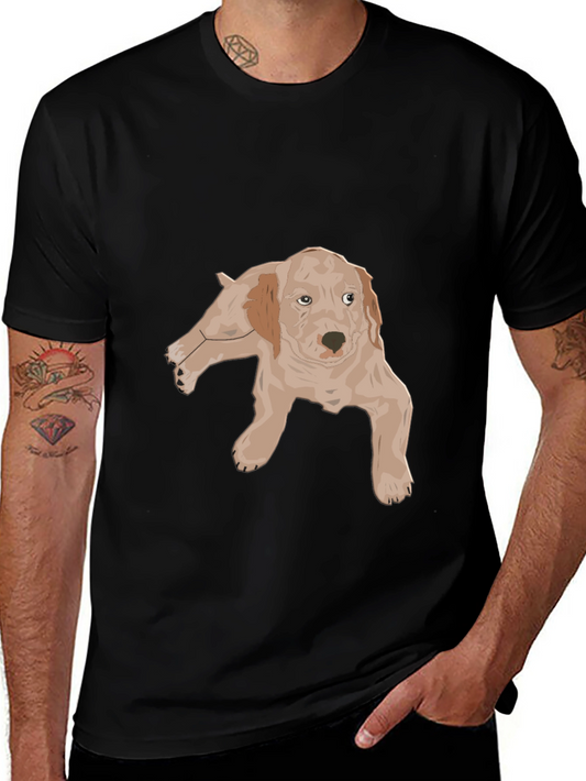 Dog Graphic Black T-Shirt - Unisex Casual Tee