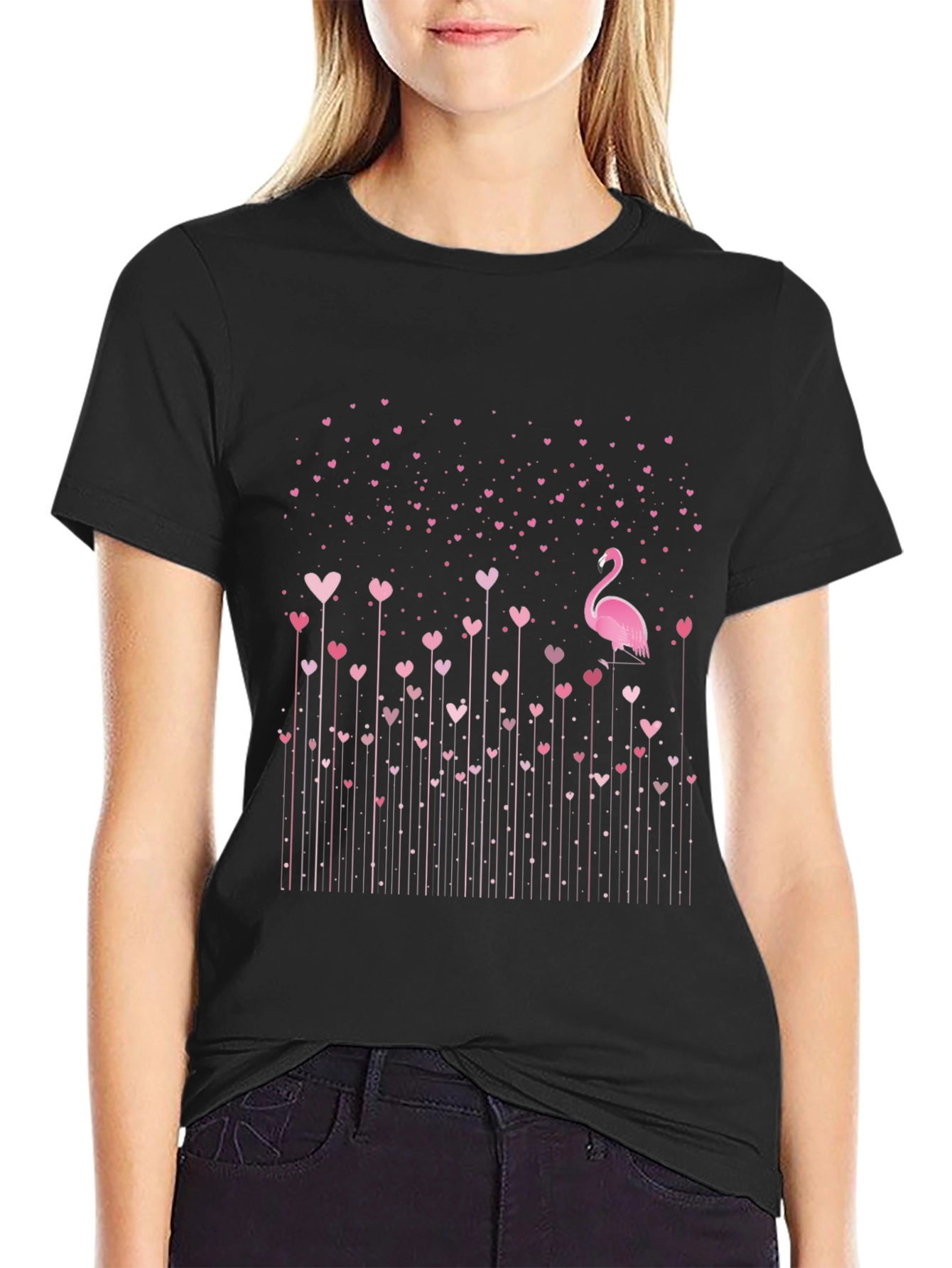 Flamingo Love Heart T-Shirt
