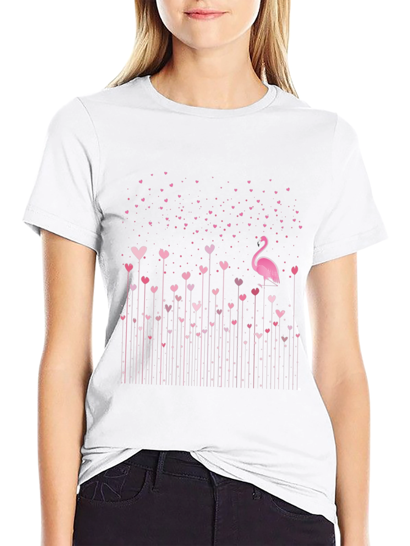 Flamingo Love Heart T-Shirt