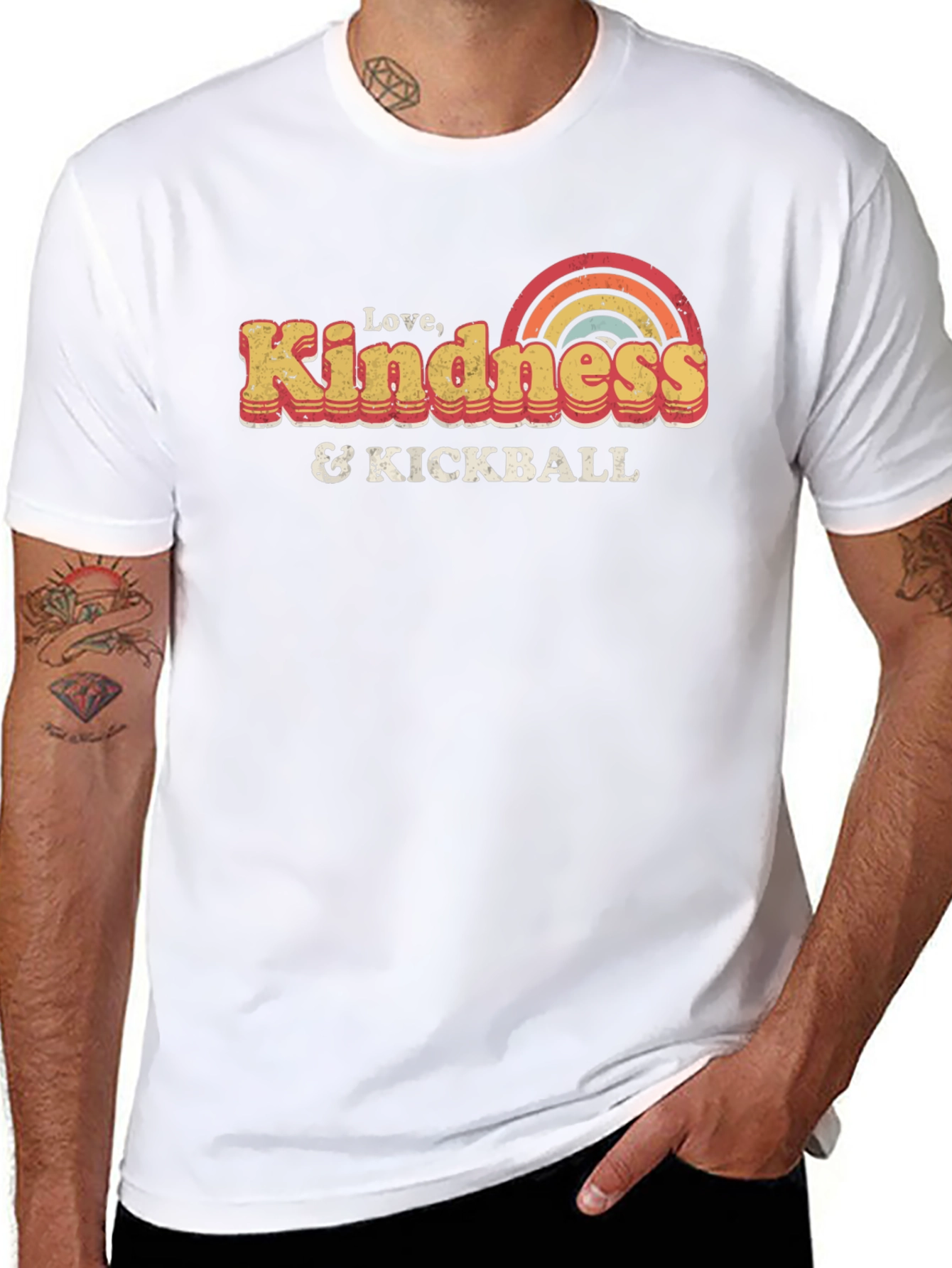 Love Kindness & Kickball Retro Graphic T-Shirt