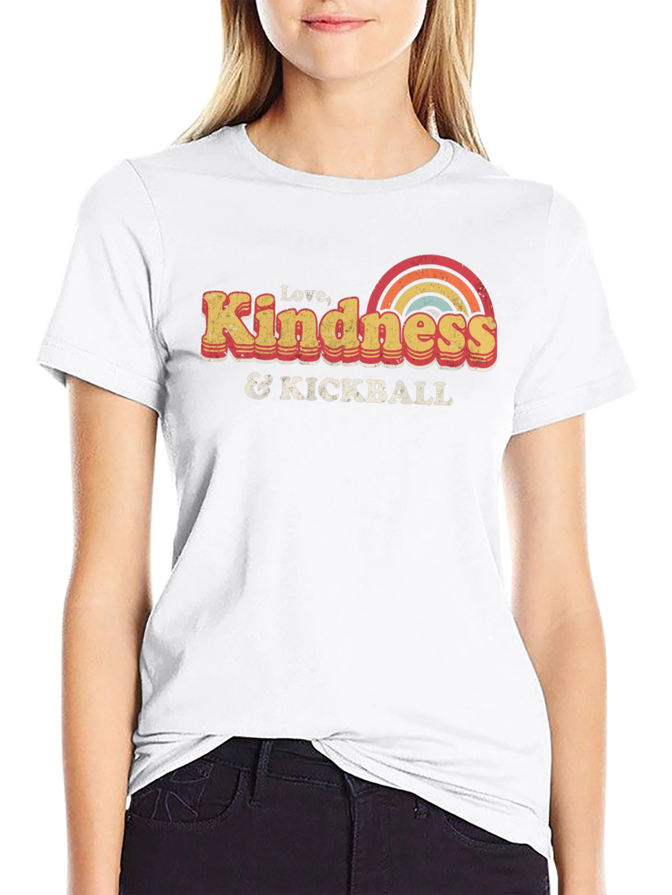 Love Kindness & Kickball Retro Graphic T-Shirt