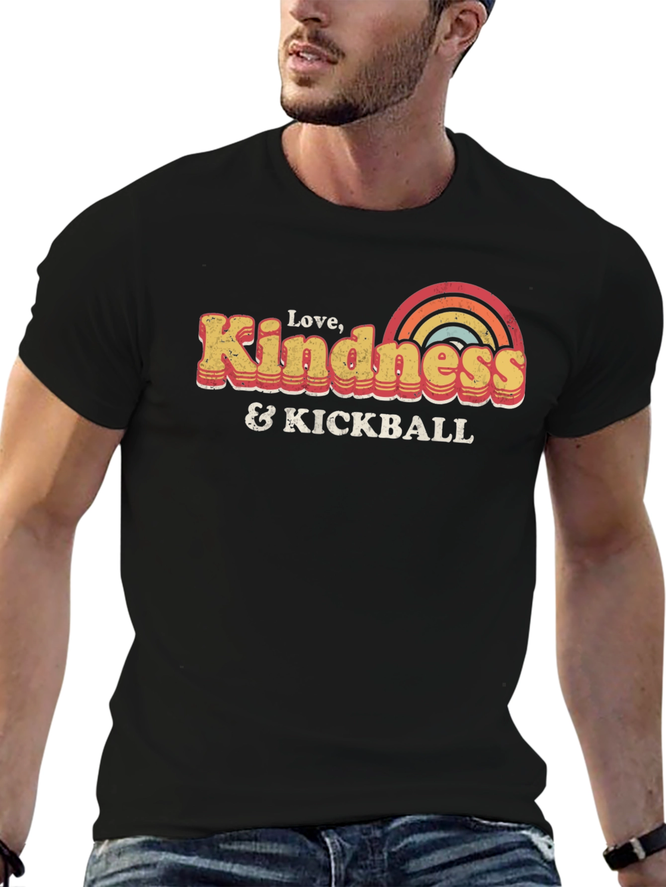 Love Kindness & Kickball Retro Graphic T-Shirt