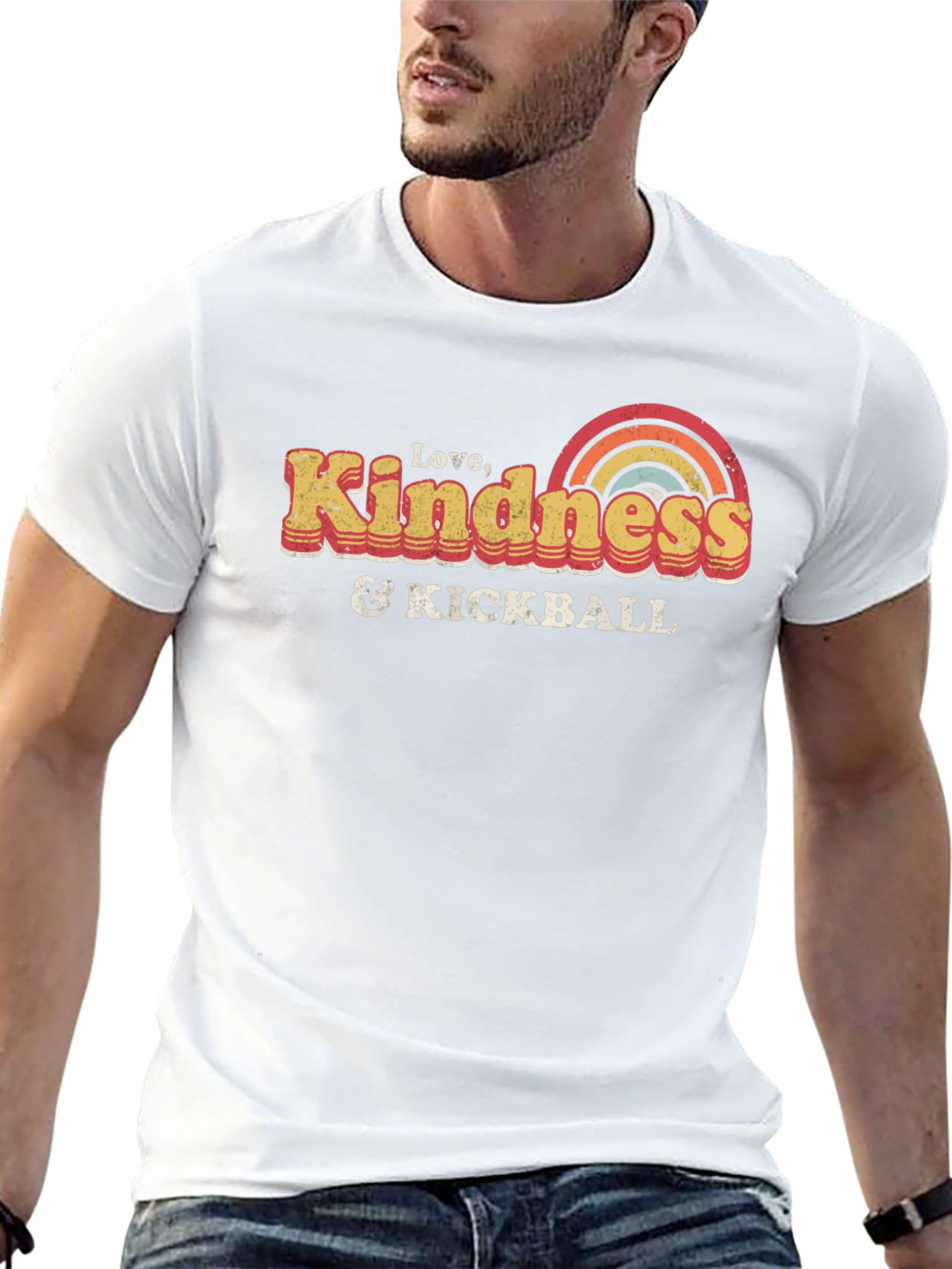Love Kindness & Kickball Retro Graphic T-Shirt