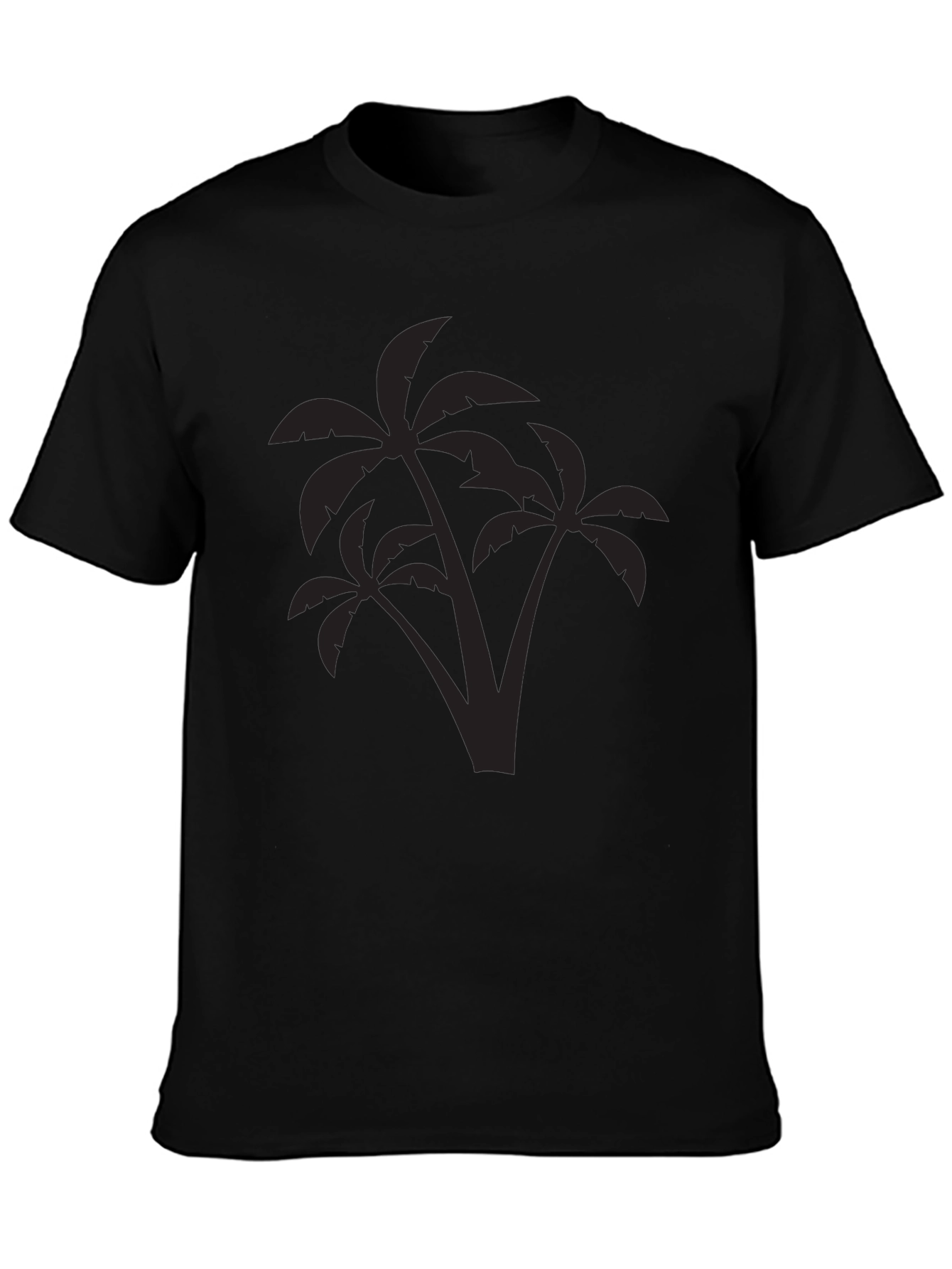 Tropical Palm Tree Graphic Black T-Shirt