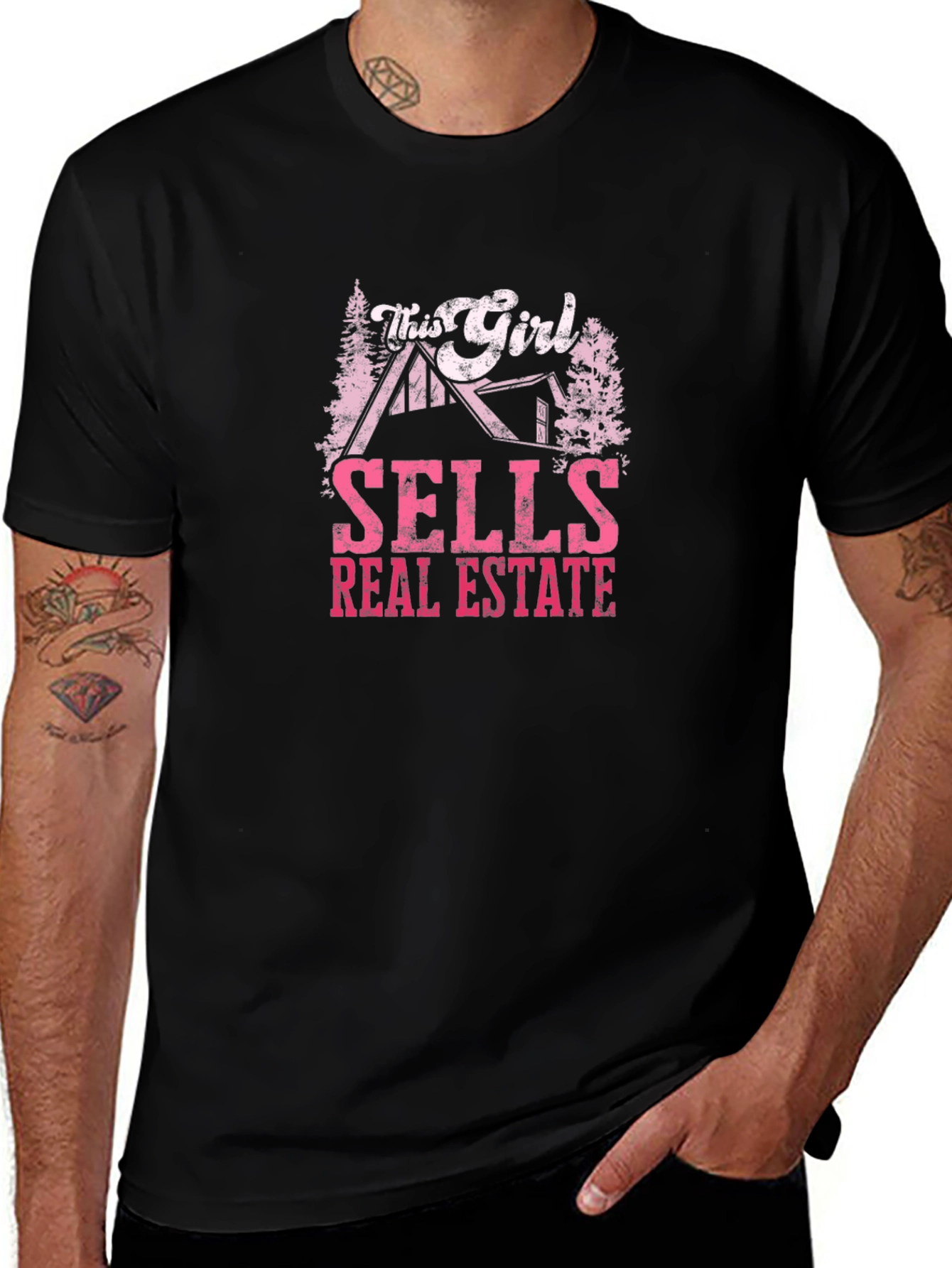 This Girl Sells Real Estate Black T-Shirt