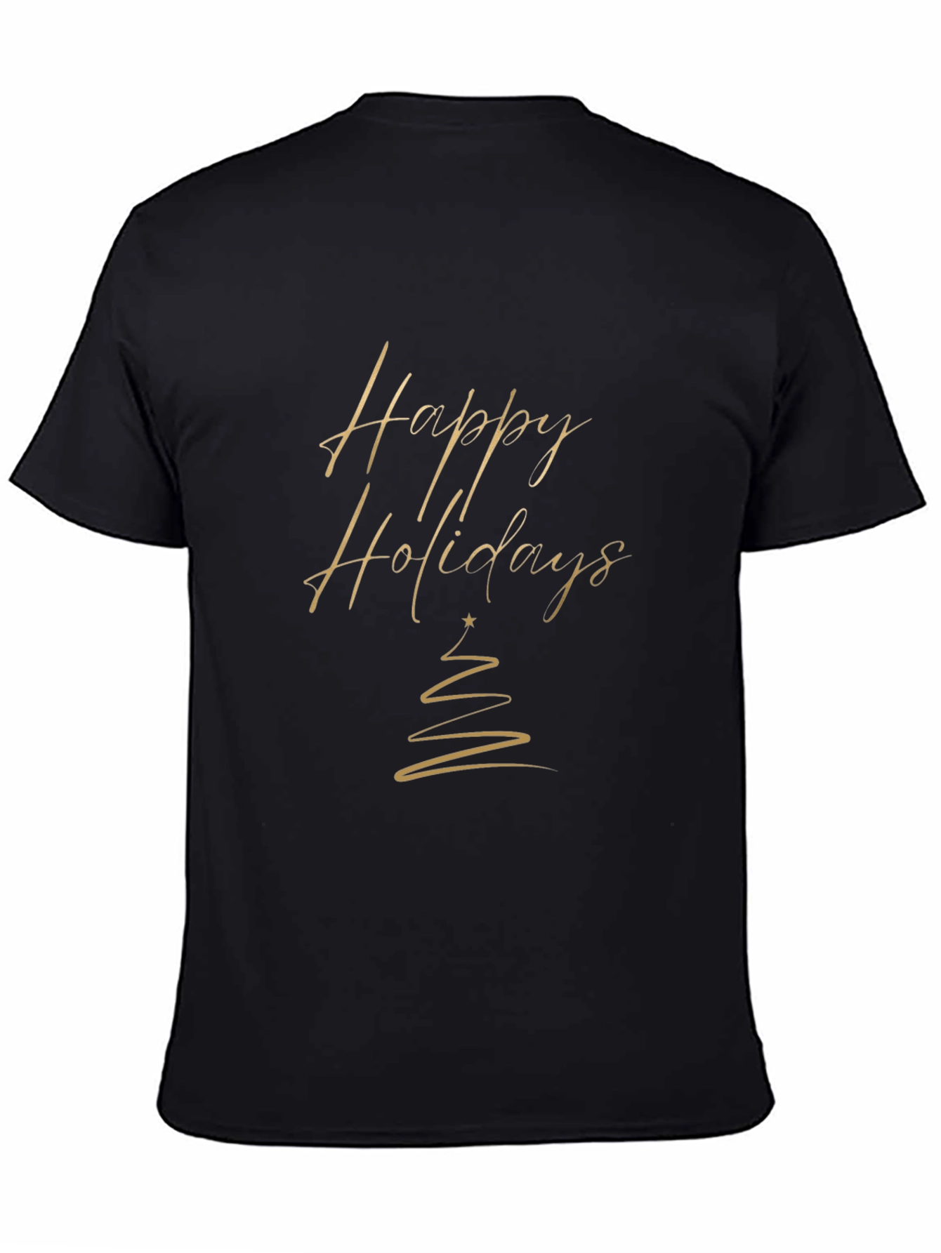 Festive Happy Holidays Black T-Shirt