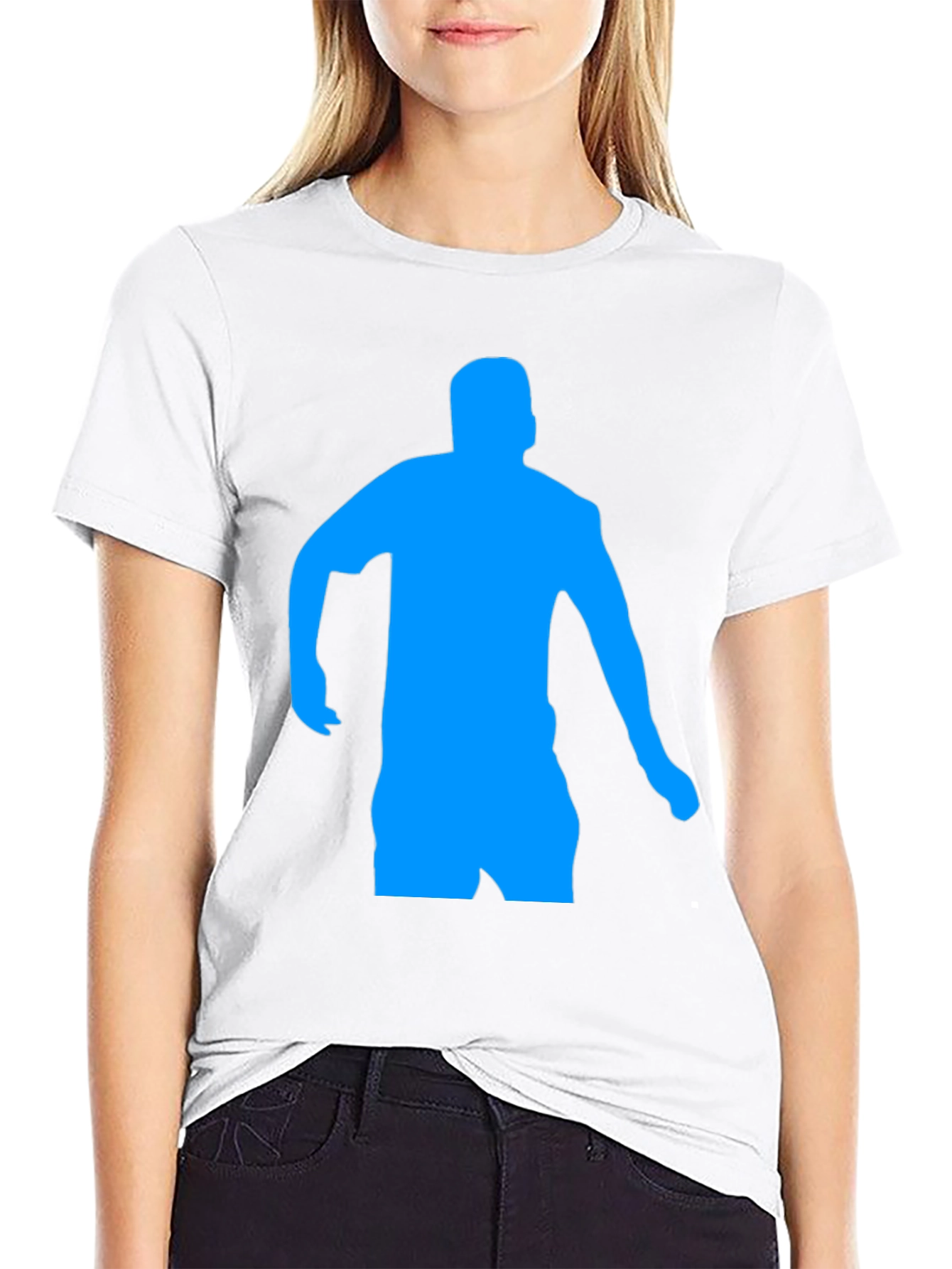 Mens Black T-Shirt with Blue Silhouette