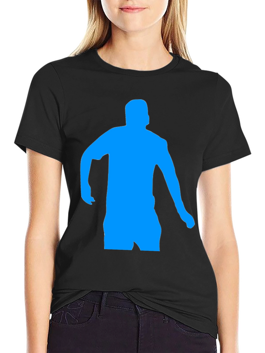 Mens Black T-Shirt with Blue Silhouette