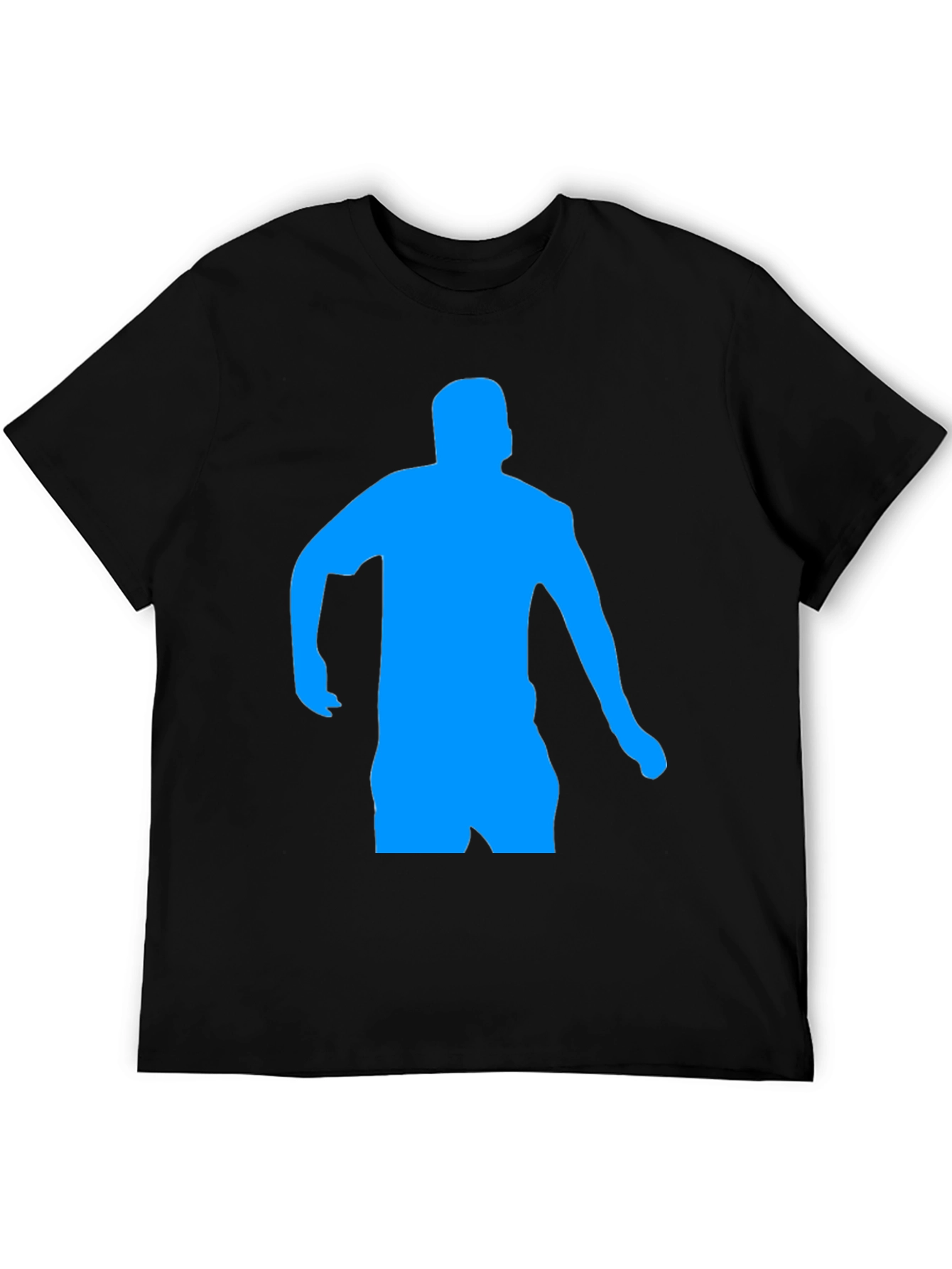 Mens Black T-Shirt with Blue Silhouette