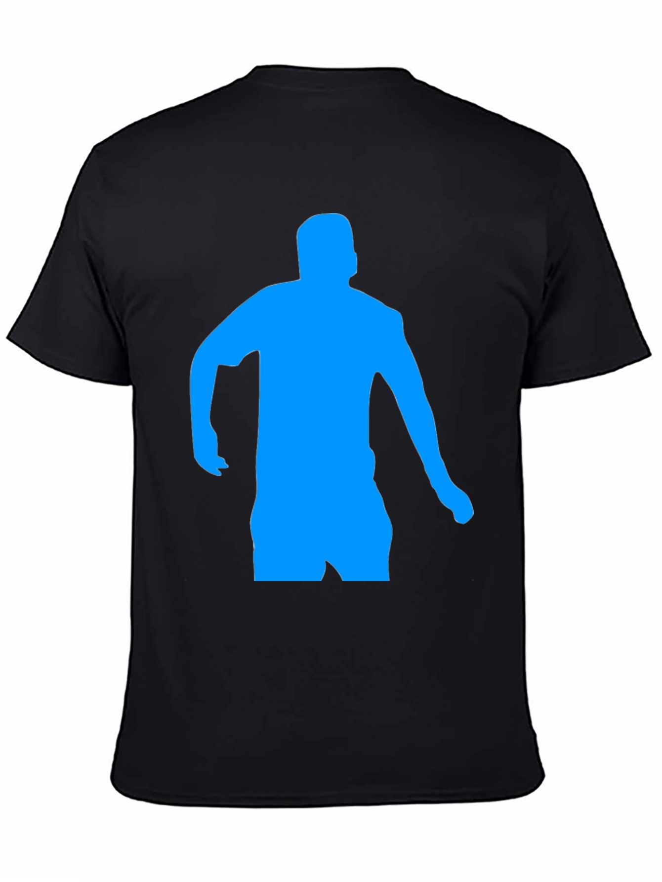 Mens Black T-Shirt with Blue Silhouette
