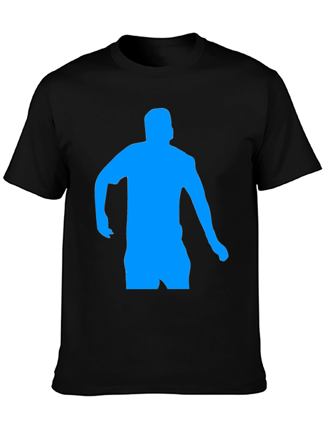 Mens Black T-Shirt with Blue Silhouette