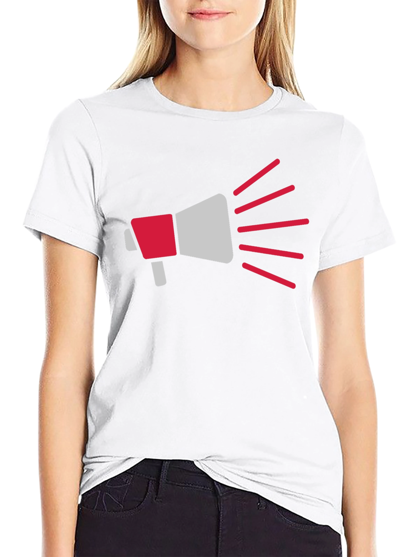 Megaphone Graphic Tee - Black Cotton T-Shirt