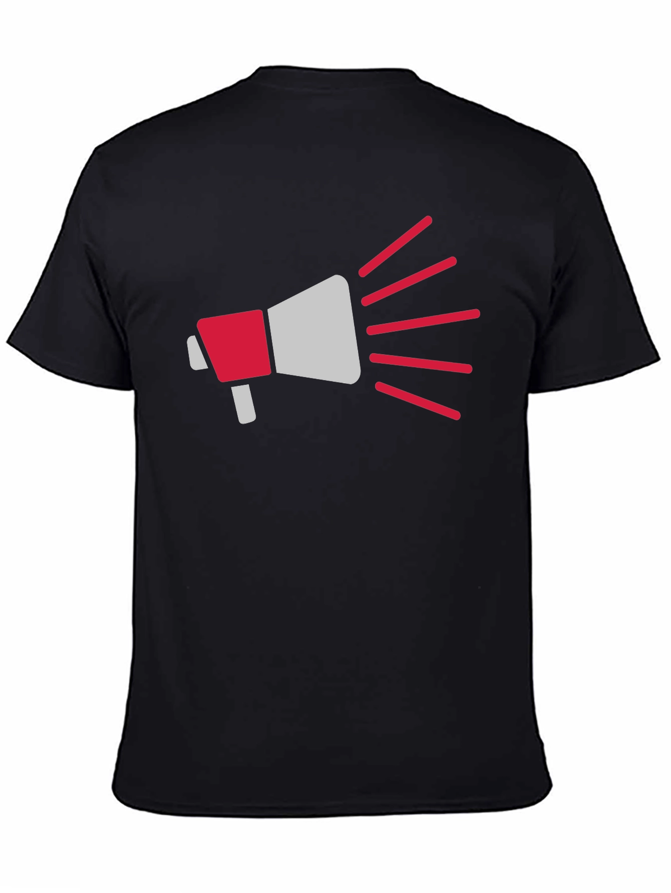 Megaphone Graphic Tee - Black Cotton T-Shirt
