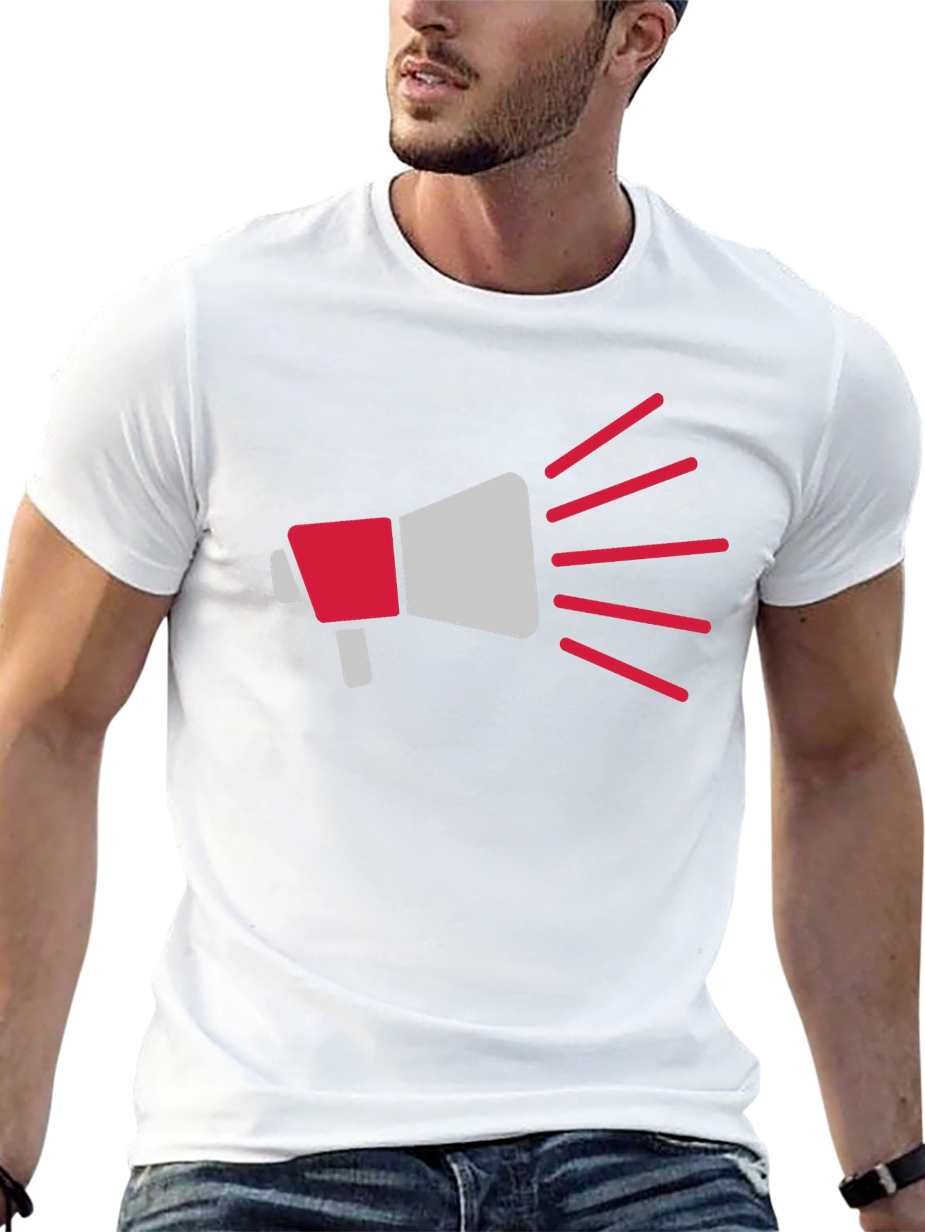 Megaphone Graphic Tee - Black Cotton T-Shirt