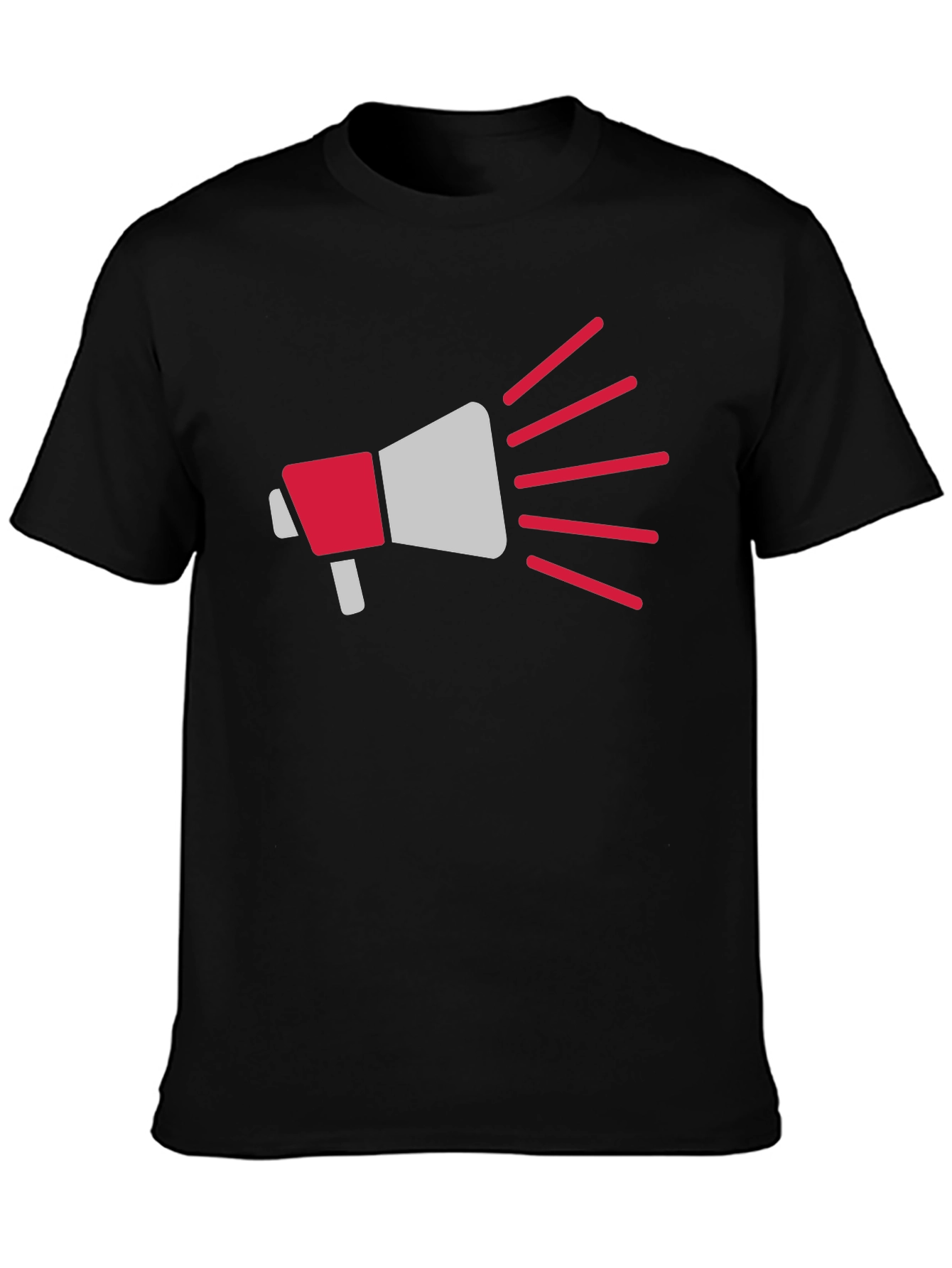 Megaphone Graphic Tee - Black Cotton T-Shirt