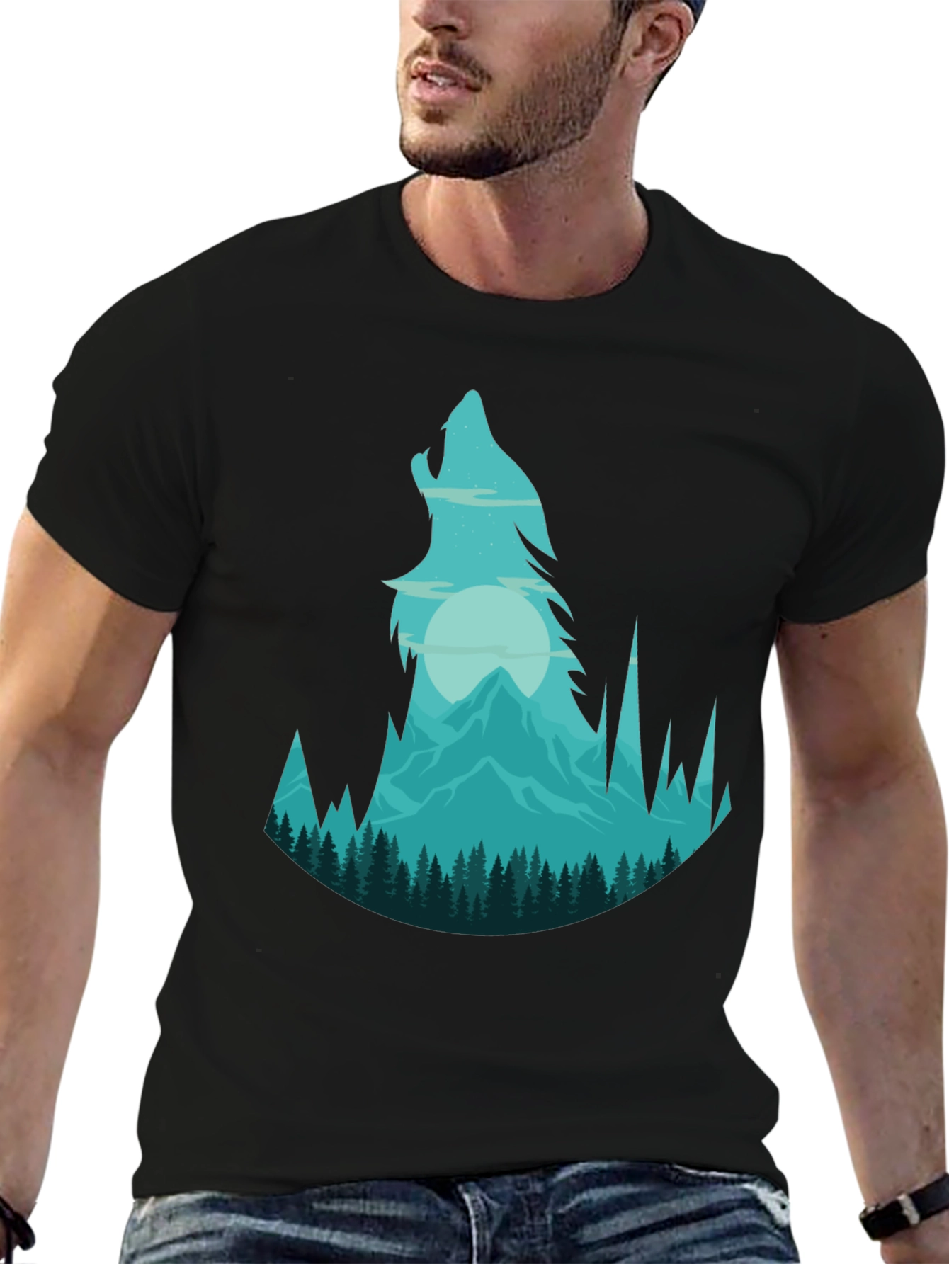 Wolf Mountain Graphic Tee - Black