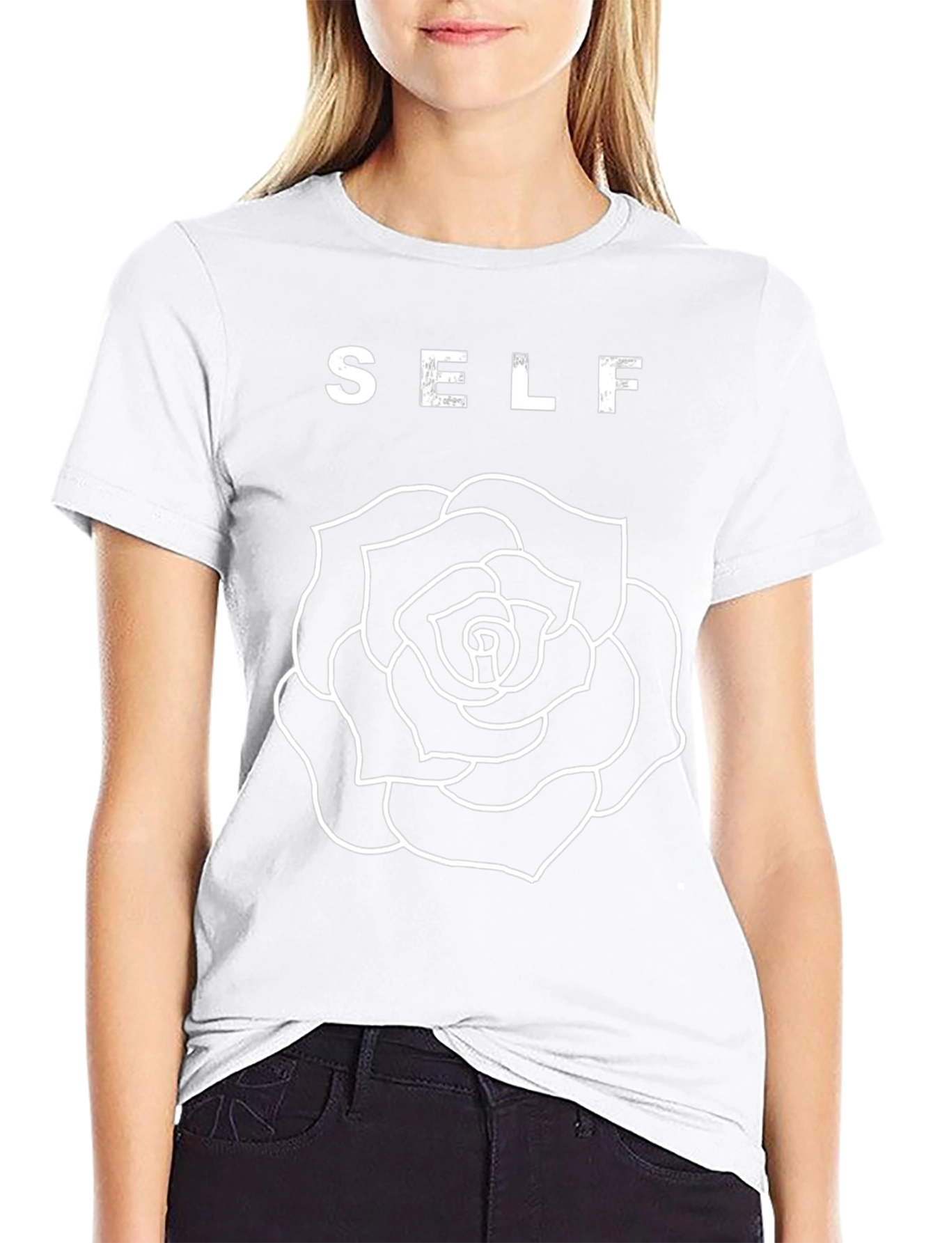 Self Love Rose Graphic Tee - Black