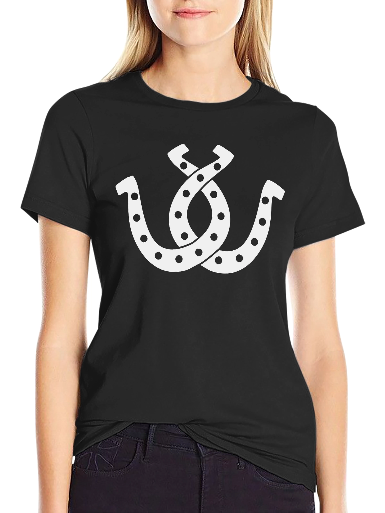 Lucky Horseshoe Graphic Tee - Mens Black T-Shirt