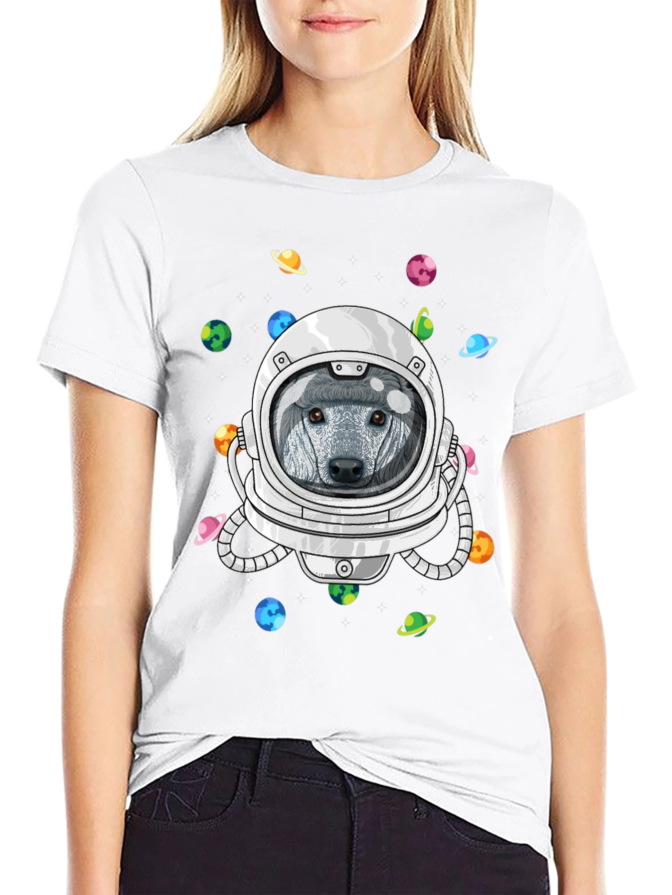 Astronaut Dog Space T-Shirt