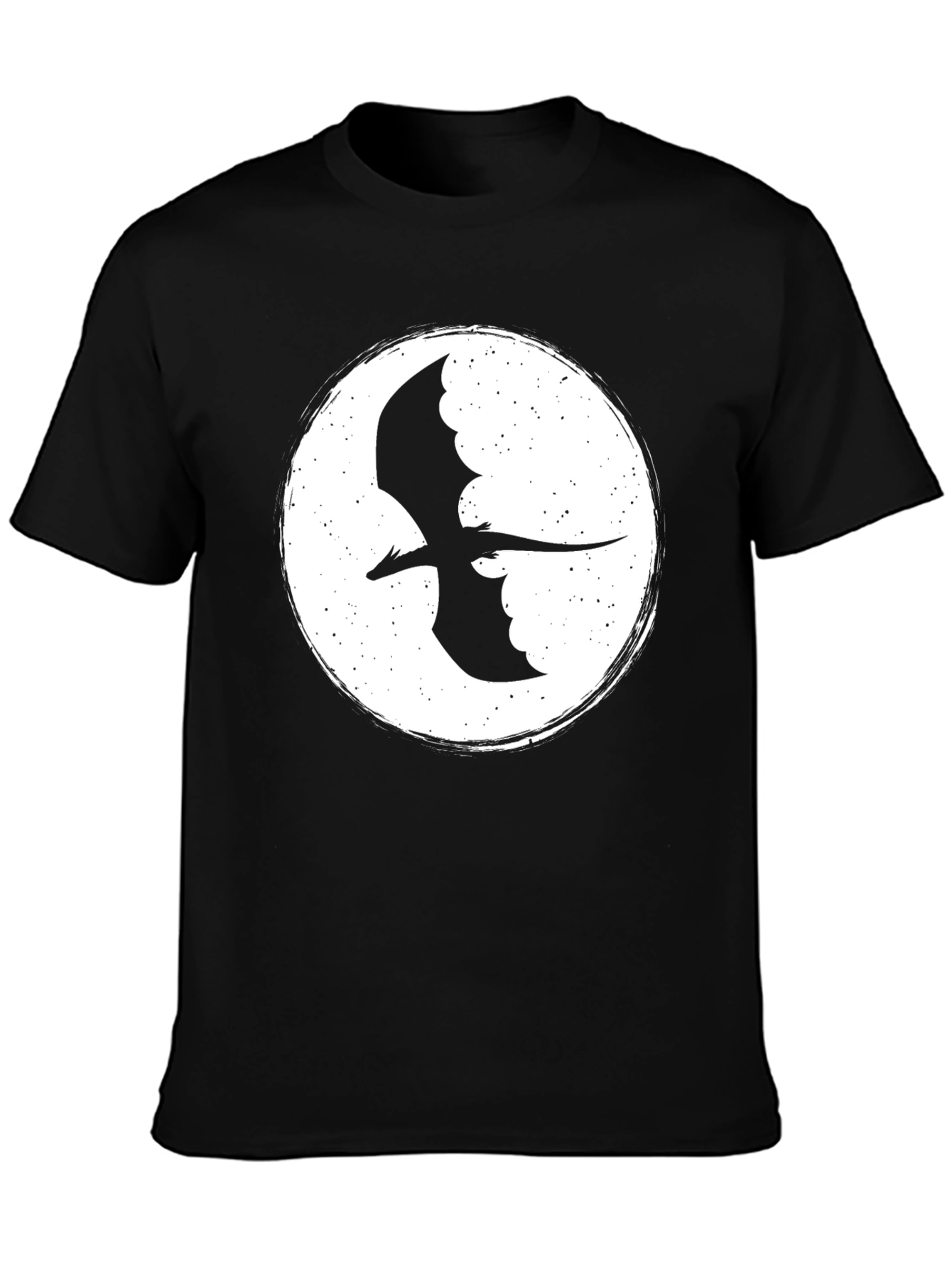 Dragon Silhouette Graphic Tee - Black