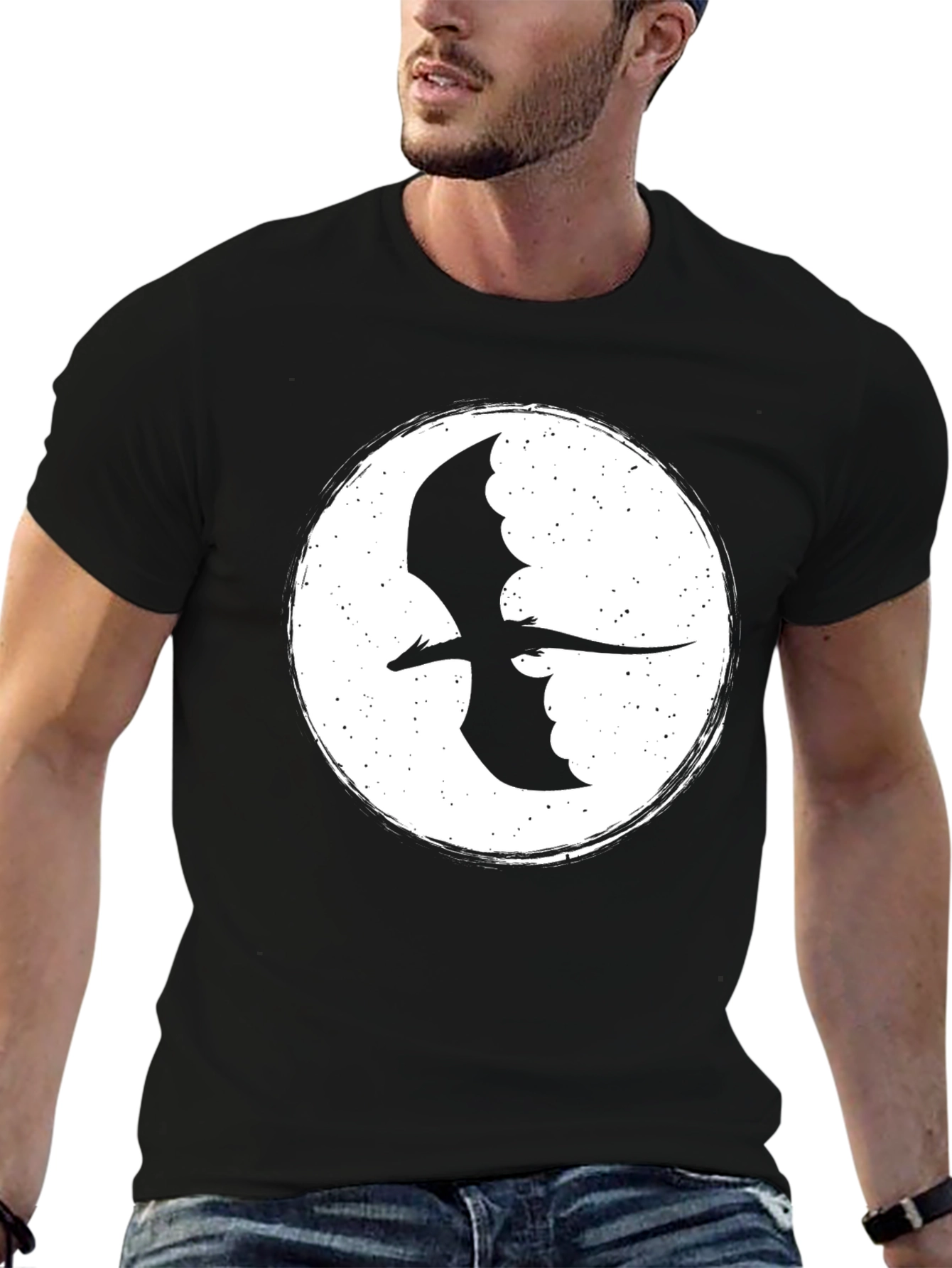 Dragon Silhouette Graphic Tee - Black