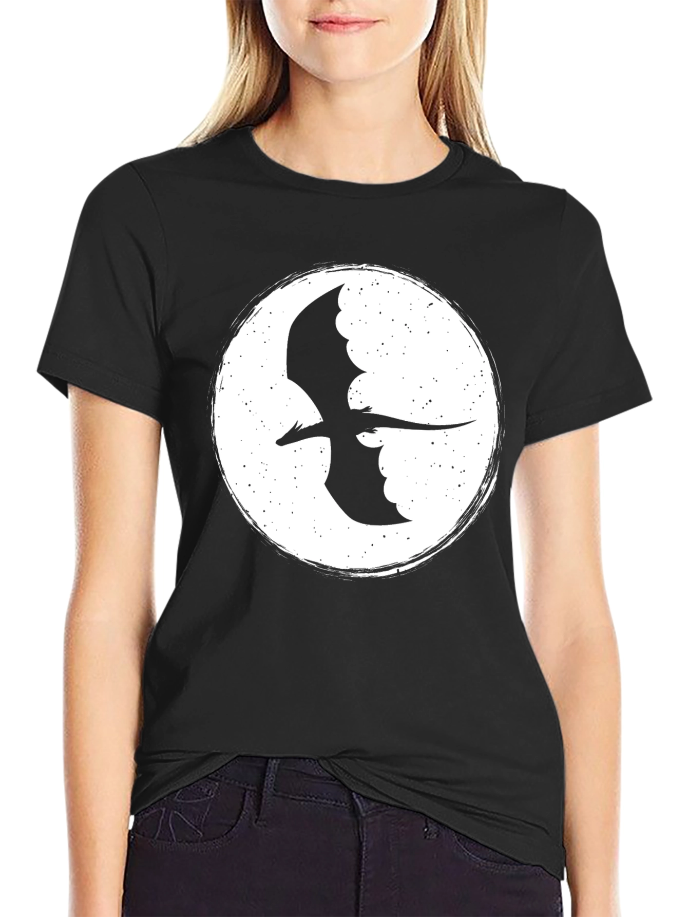 Dragon Silhouette Graphic Tee - Black