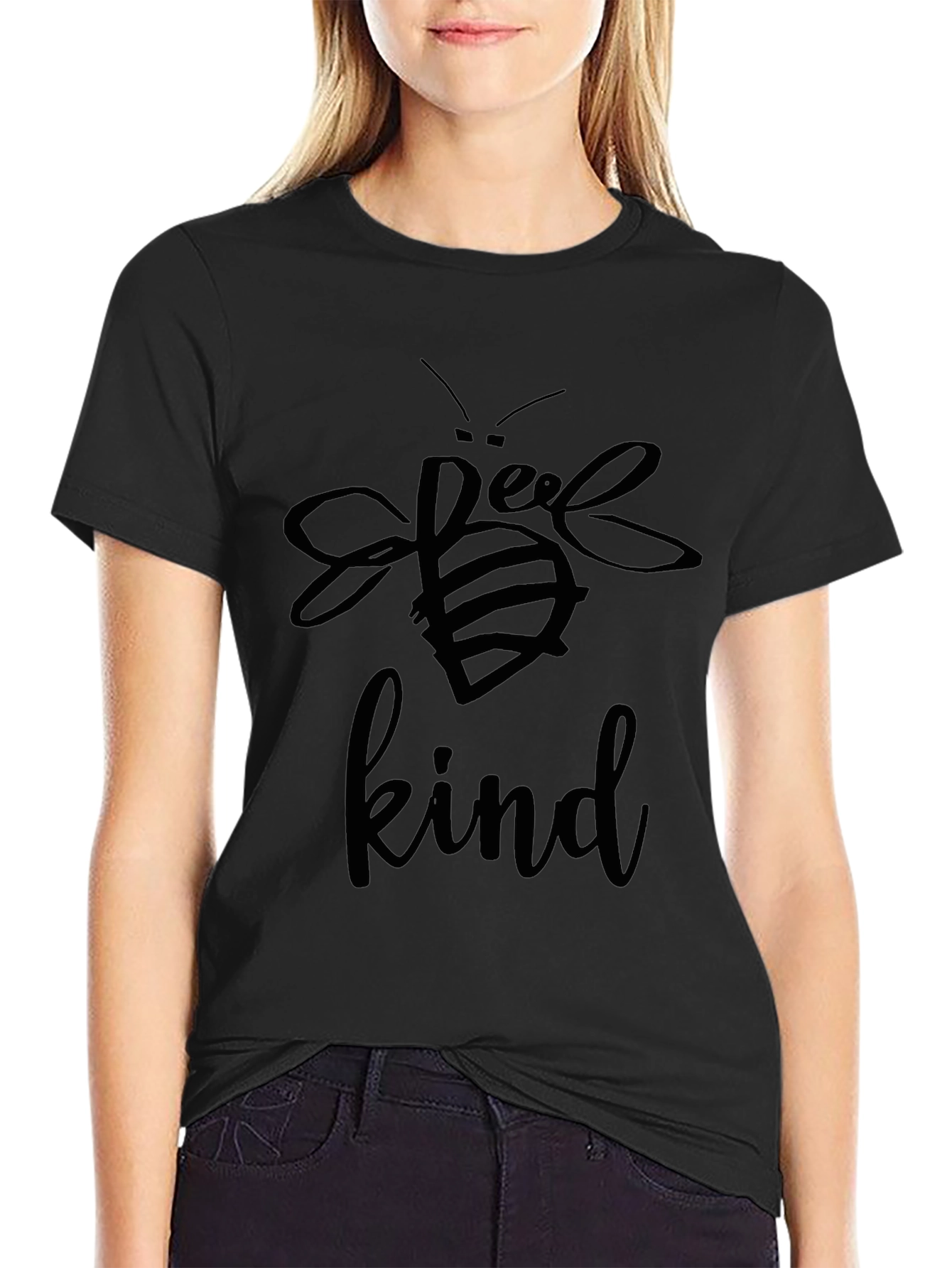 Bee Kind T-Shirt - Black Cotton Blend