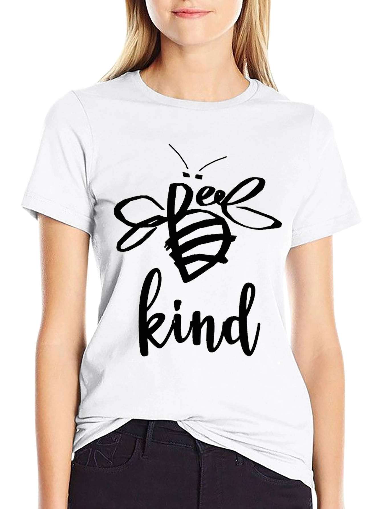 Bee Kind T-Shirt - Black Cotton Blend
