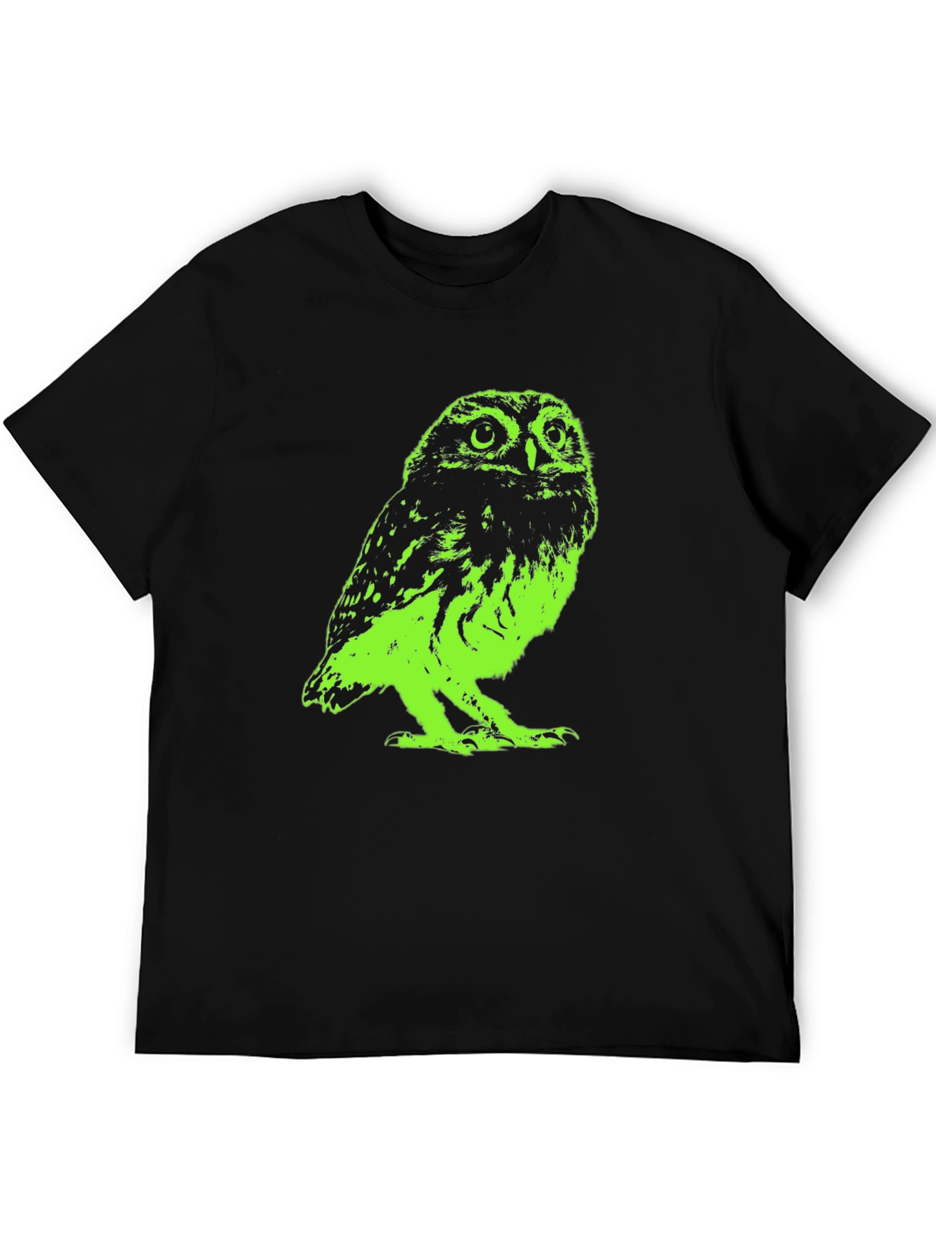 Green Owl Graphic T-Shirt - Cool Bird Tee