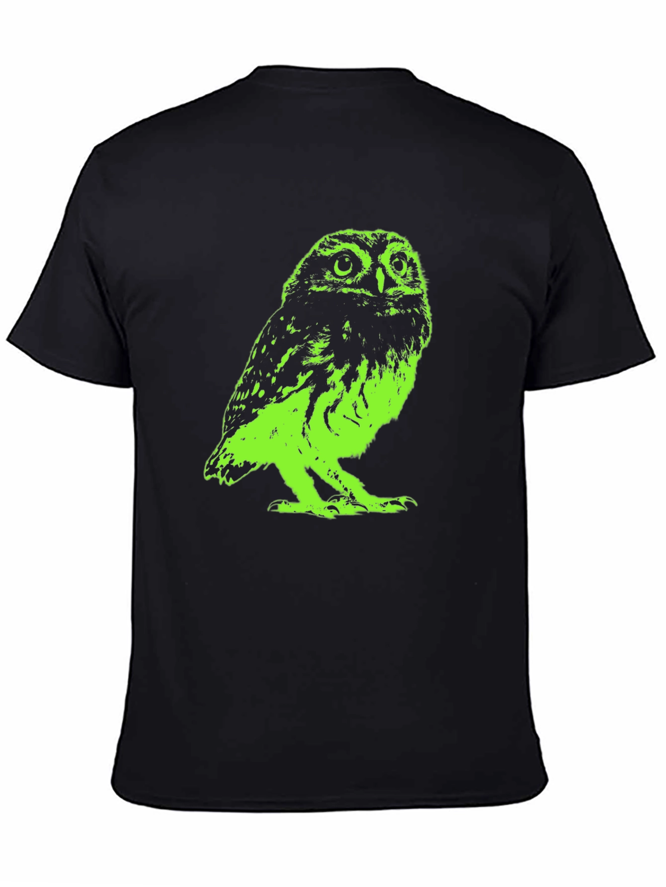 Green Owl Graphic T-Shirt - Cool Bird Tee