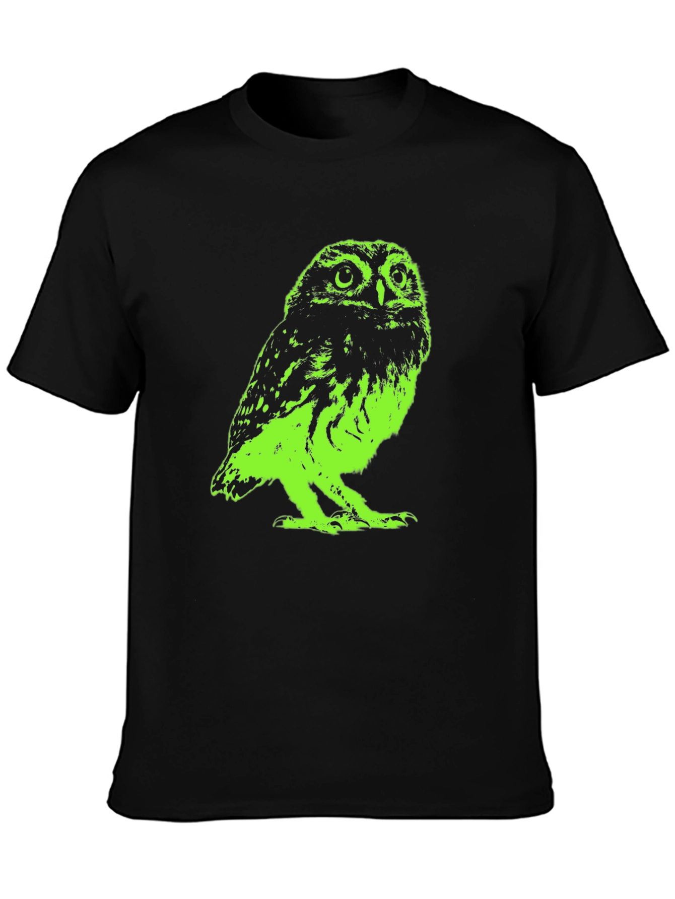 Green Owl Graphic T-Shirt - Cool Bird Tee