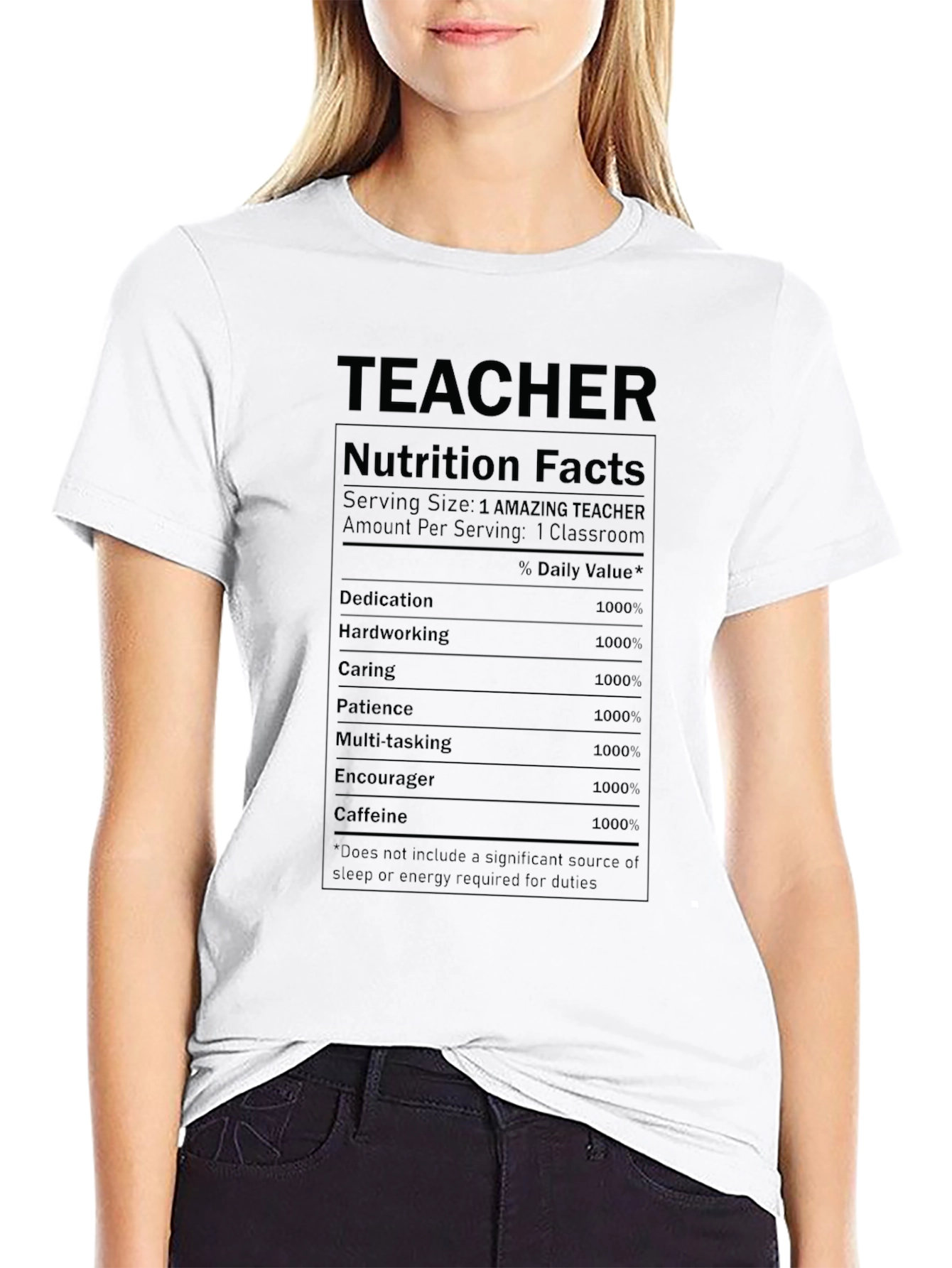 Teacher Nutrition Facts Graphic T-Shirt
