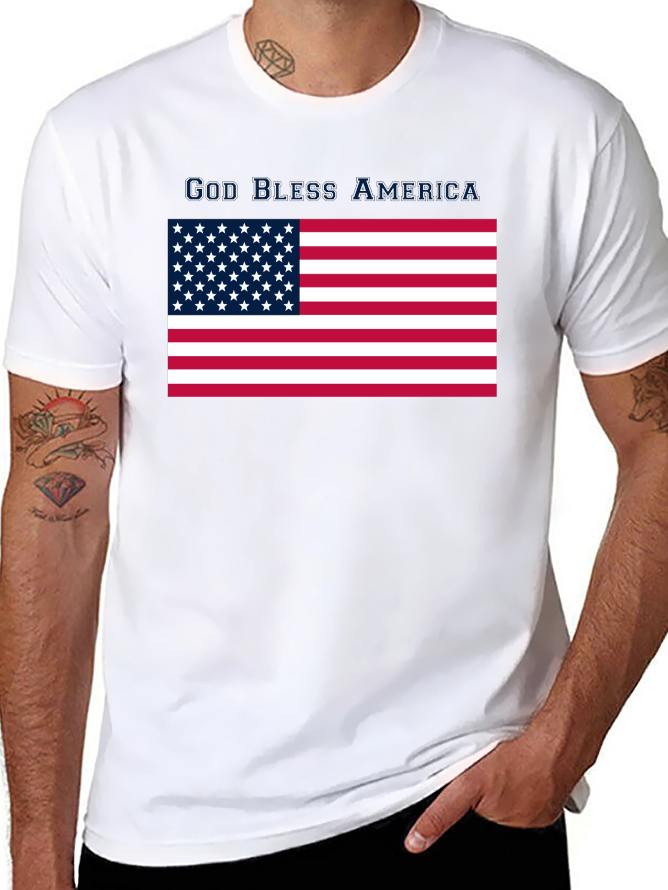 God Bless America USA Flag Patriotic T-Shirt