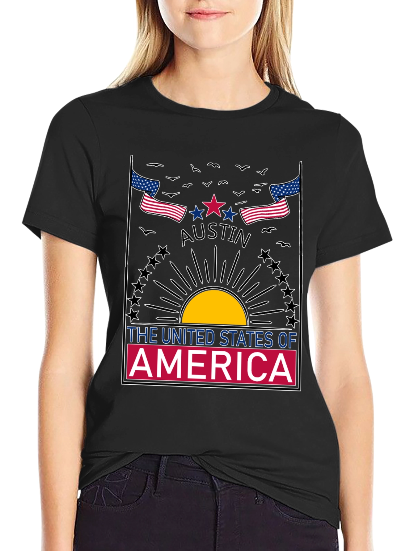 Austin USA Graphic Tee - Patriotic Design