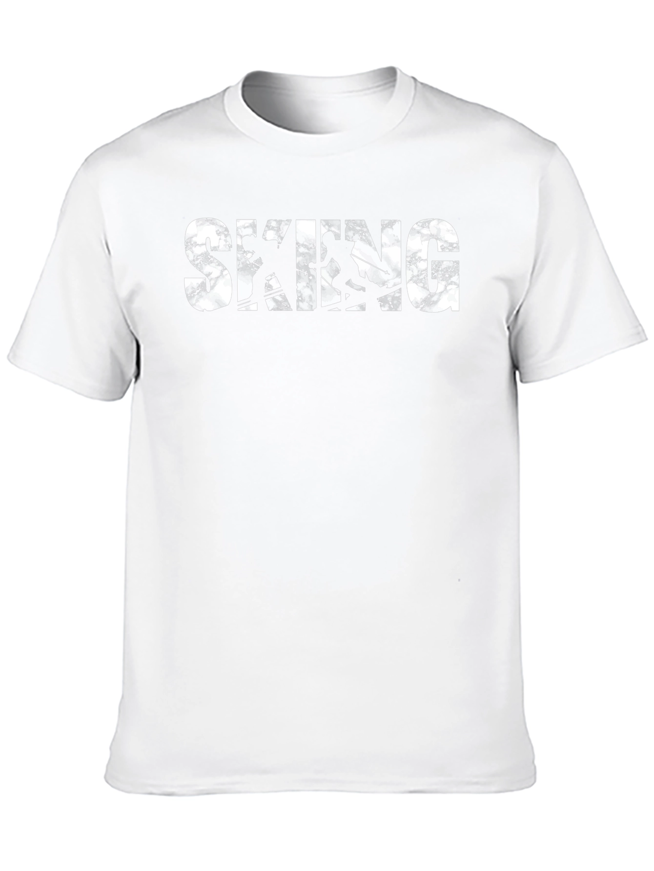 Skiing Graphic Black T-Shirt for Men