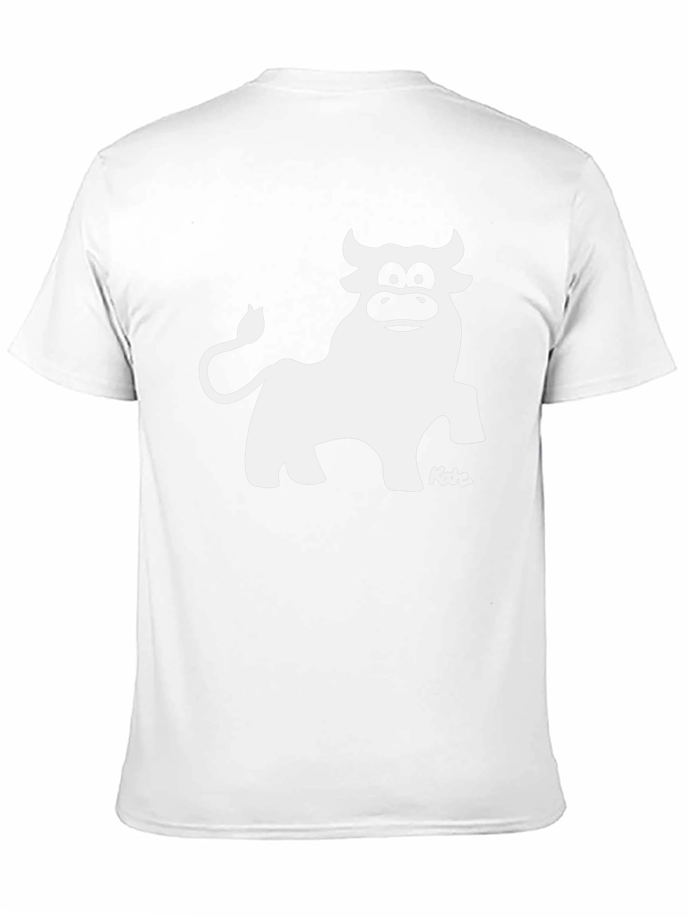 Cartoon Bull Graphic Tee - Black