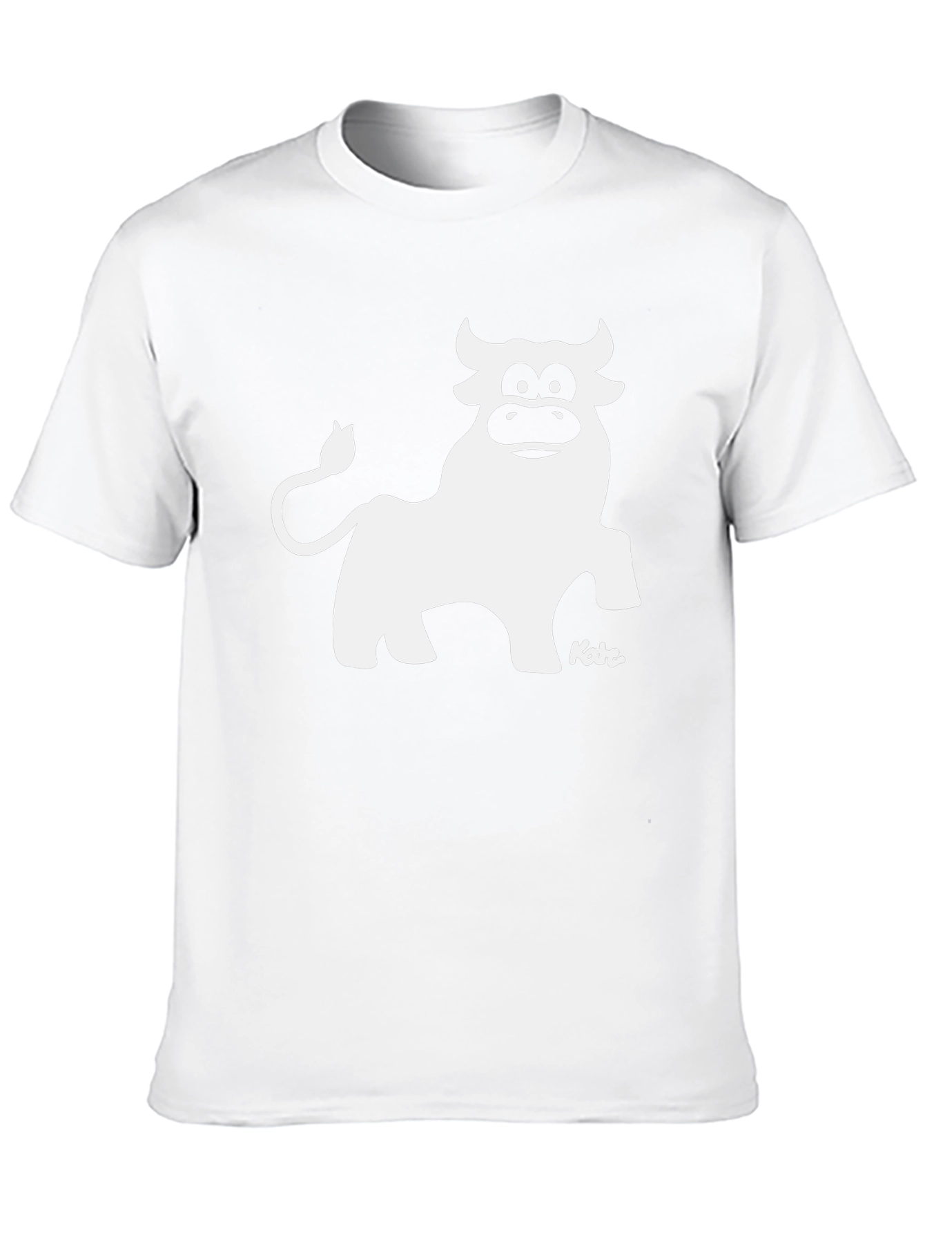 Cartoon Bull Graphic Tee - Black