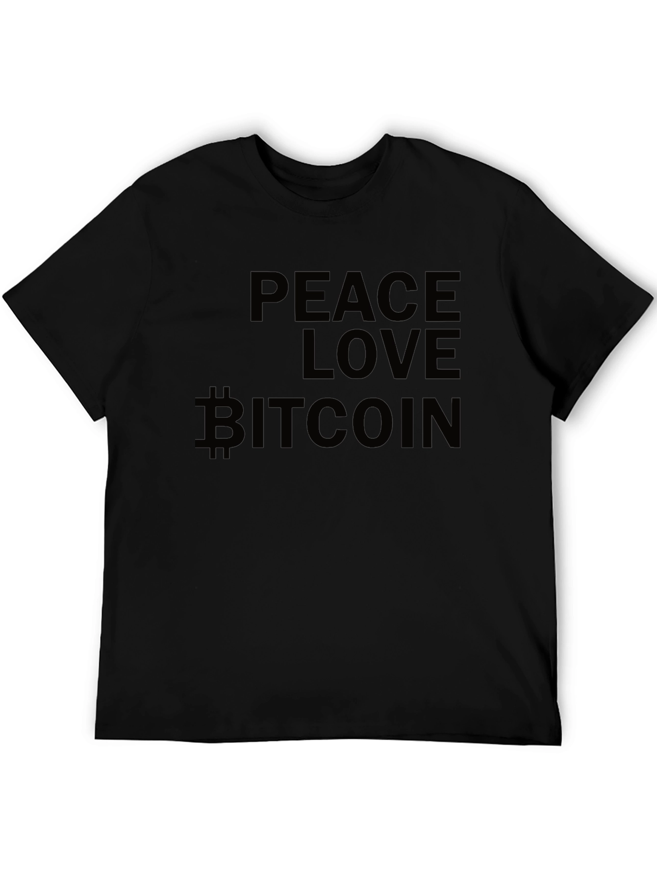 Peace Love Bitcoin Black T-Shirt