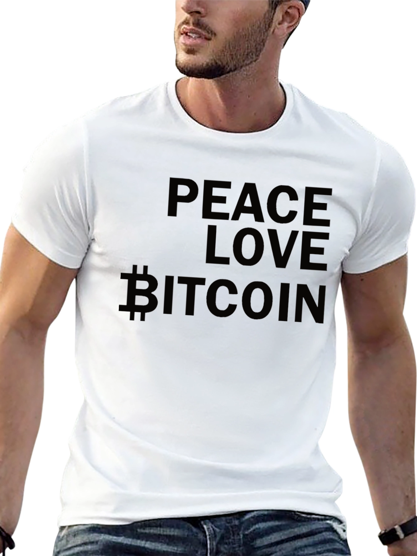 Peace Love Bitcoin Black T-Shirt