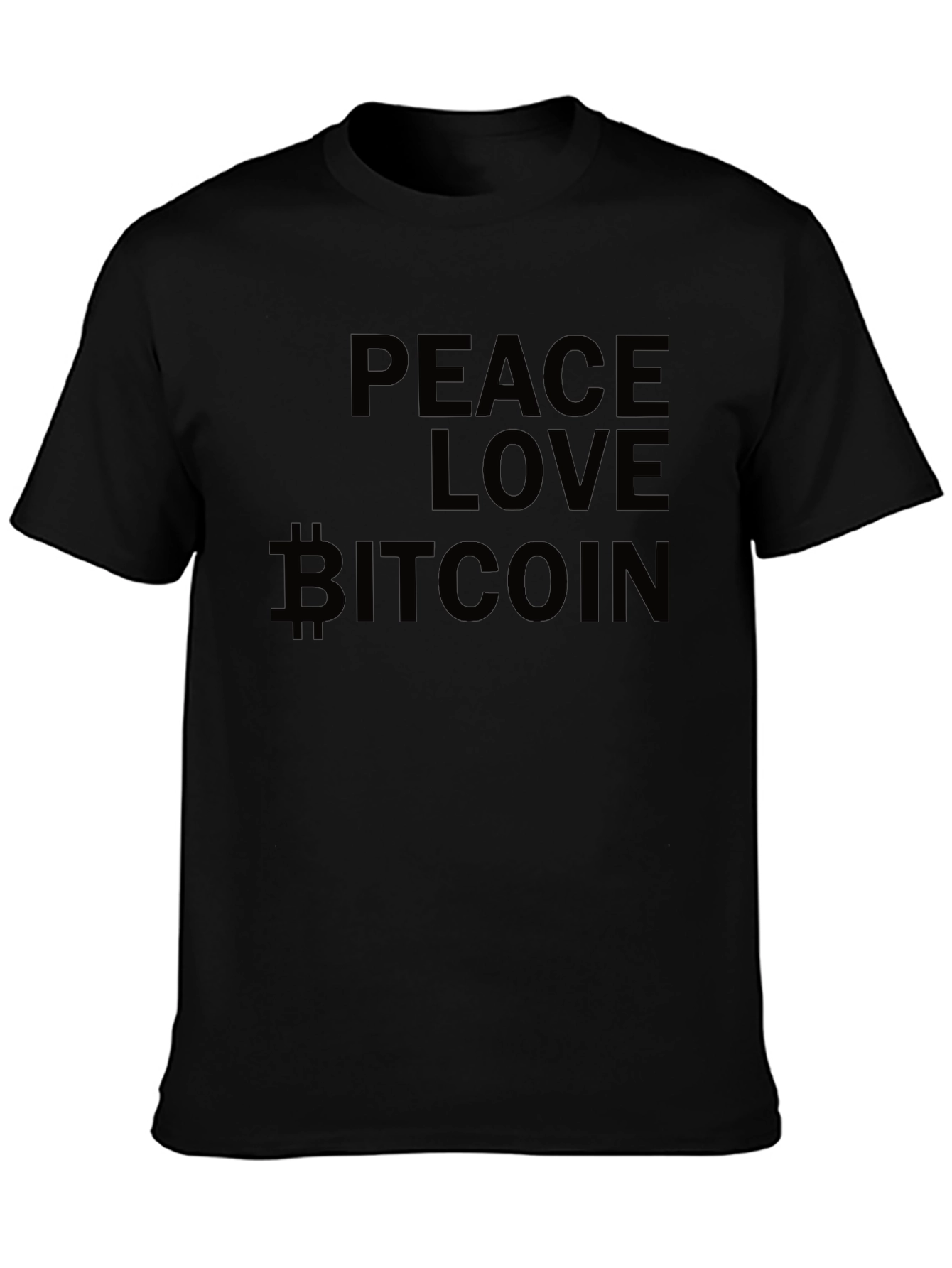 Peace Love Bitcoin Black T-Shirt