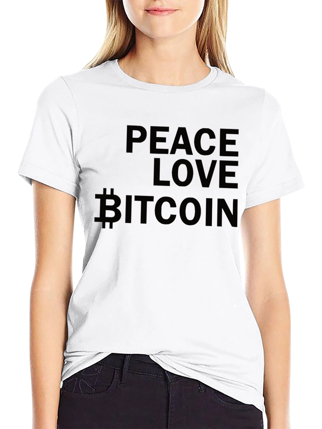Peace Love Bitcoin Black T-Shirt