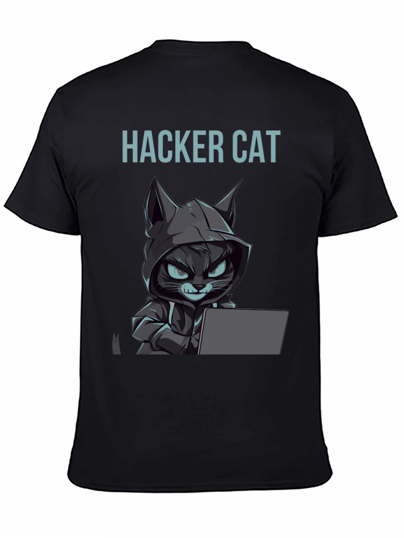 Hacker Cat Graphic Tee - Coding Kitten T-Shirt