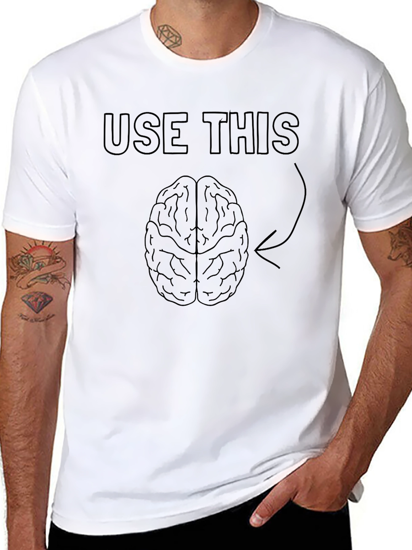 Use This Brain T-Shirt Funny Sarcastic Novelty