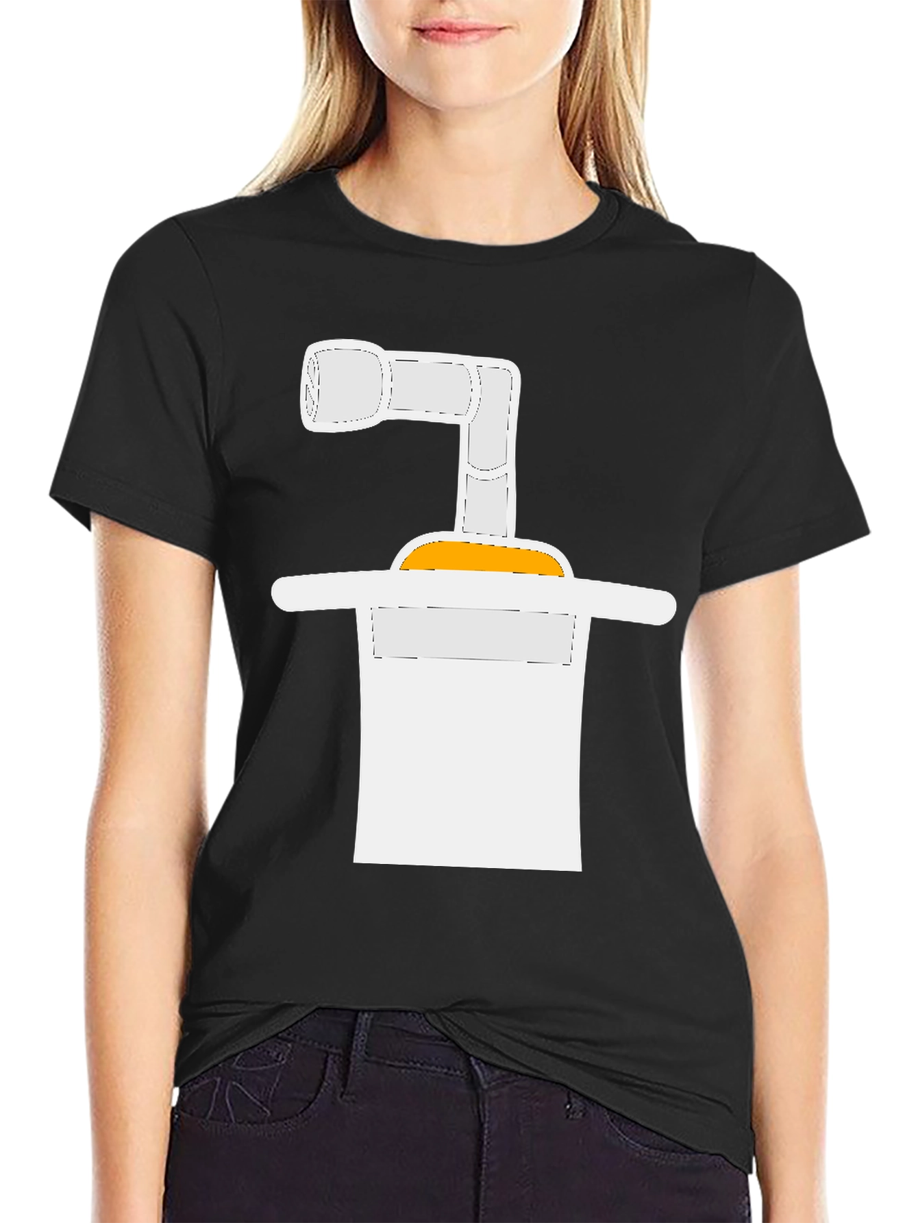 Abstract Graphic Tee - Black Cotton Blend Casual T-Shirt