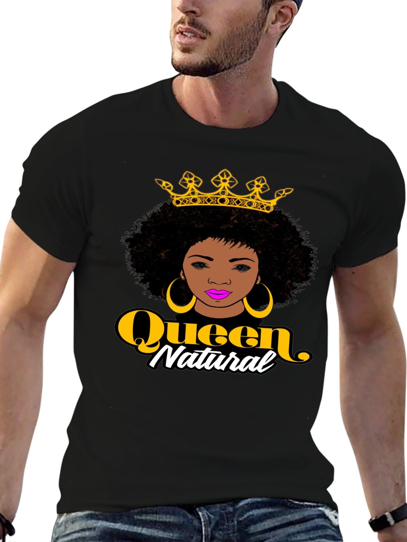 Queen Natural Graphic Black T-Shirt