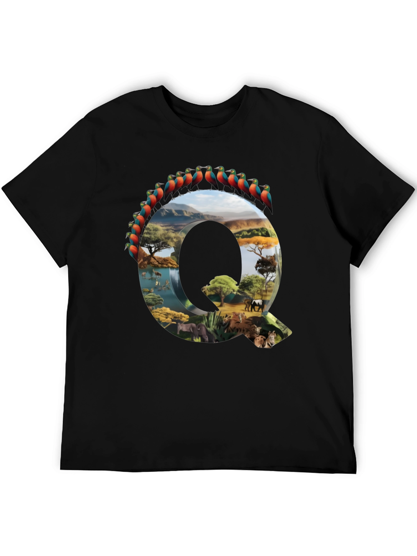 Safari Animals Letter Q Graphic Tee