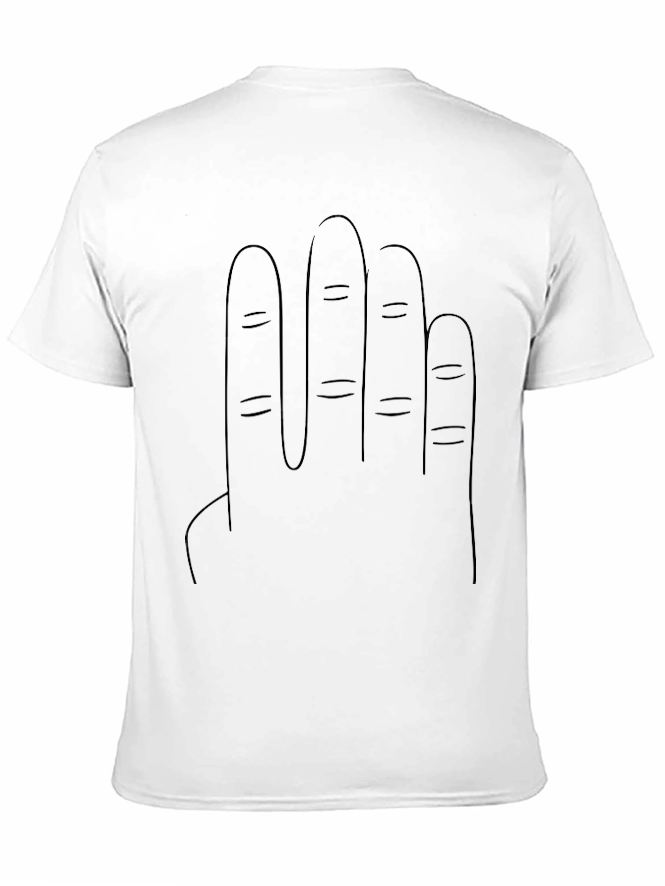 Minimalist Finger Design Black T-Shirt