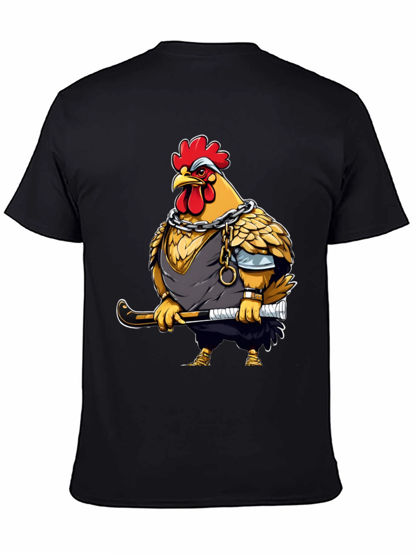 Hockey Chicken T-Shirt - Black Graphic Tee